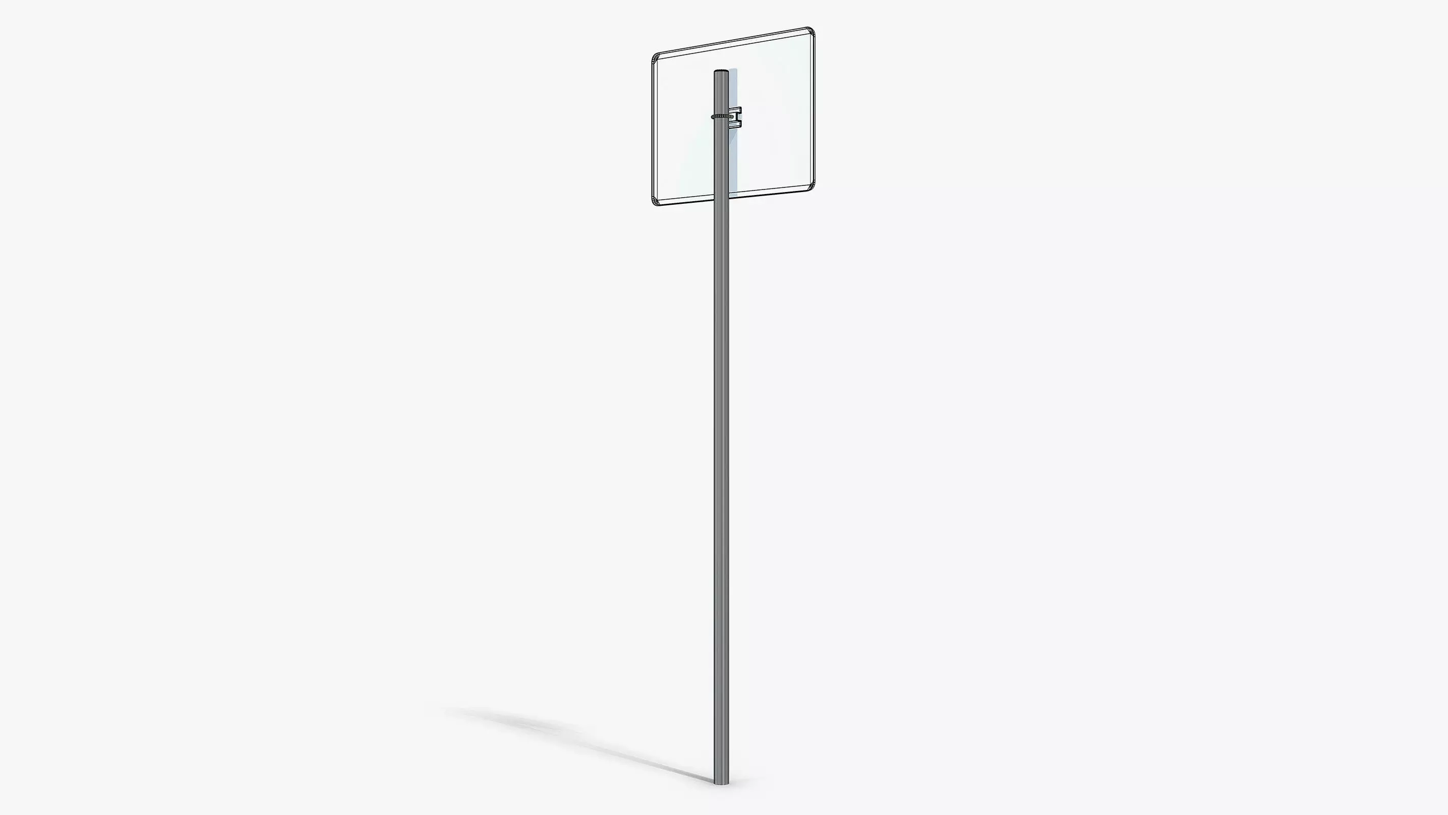 Damaged Construction Zone Sign Low-poly 3D model_8