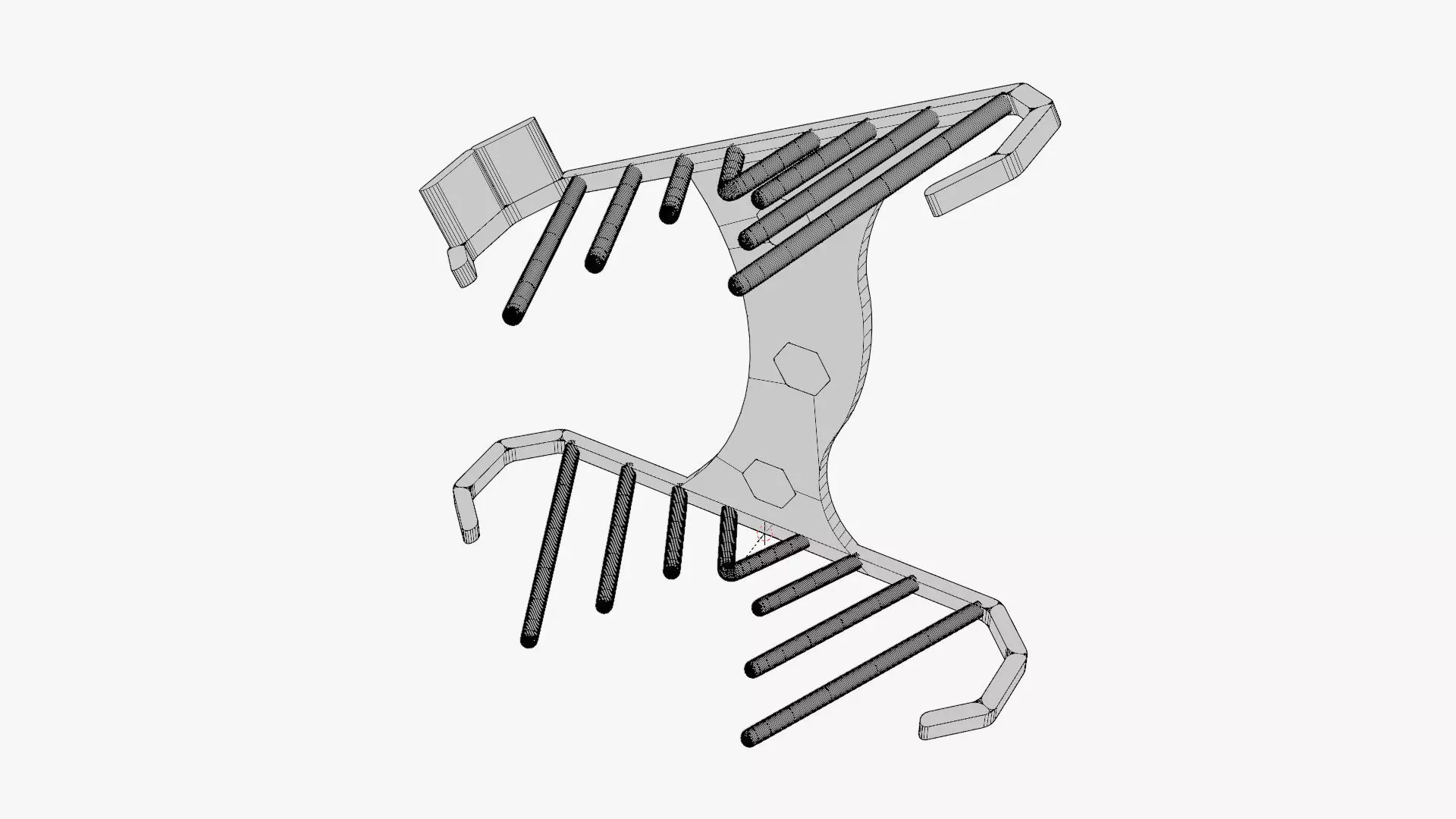 Wall Mount Shoe Display V2 3D print model_9