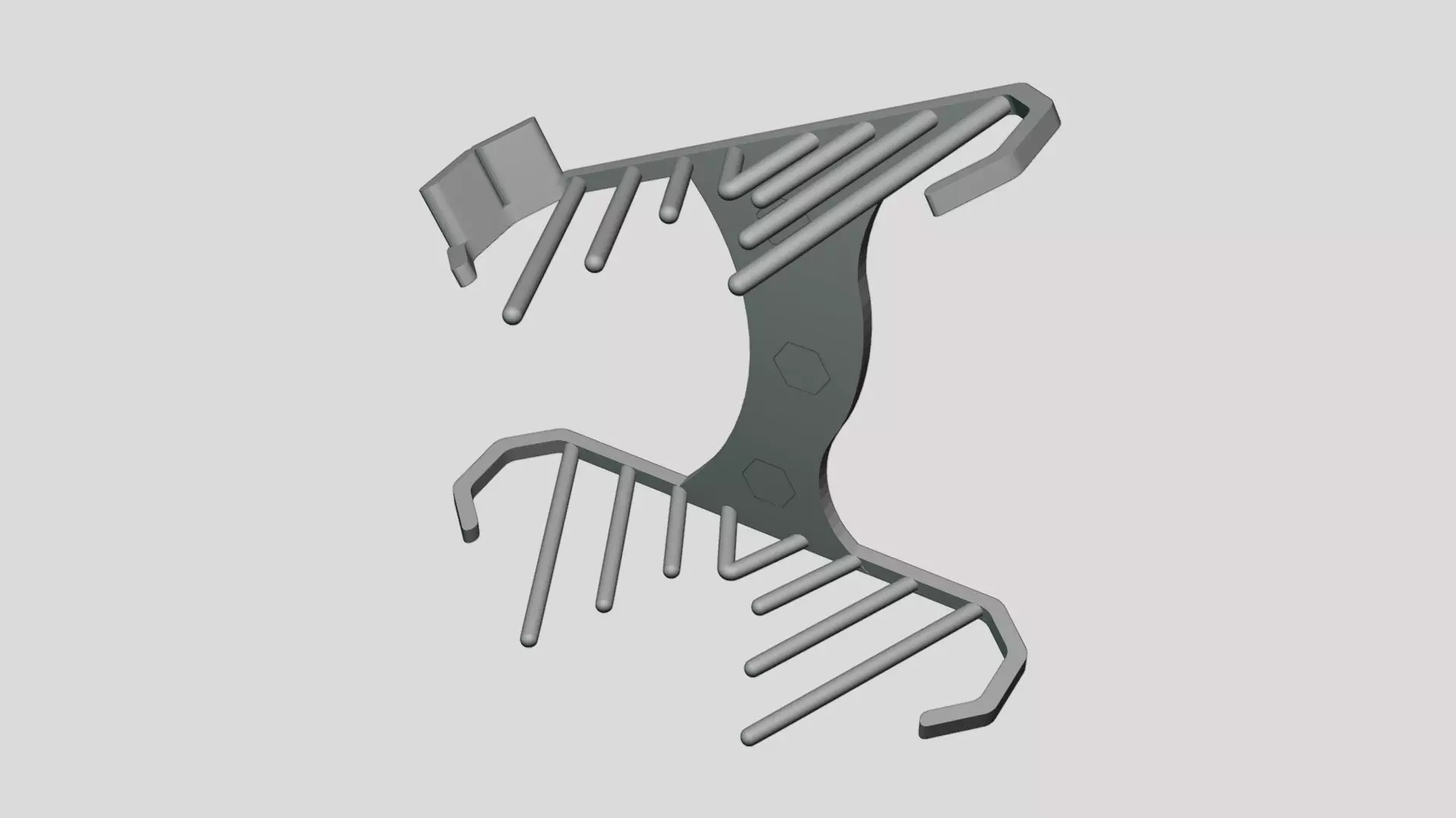 Wall Mount Shoe Display V2 3D print model_7