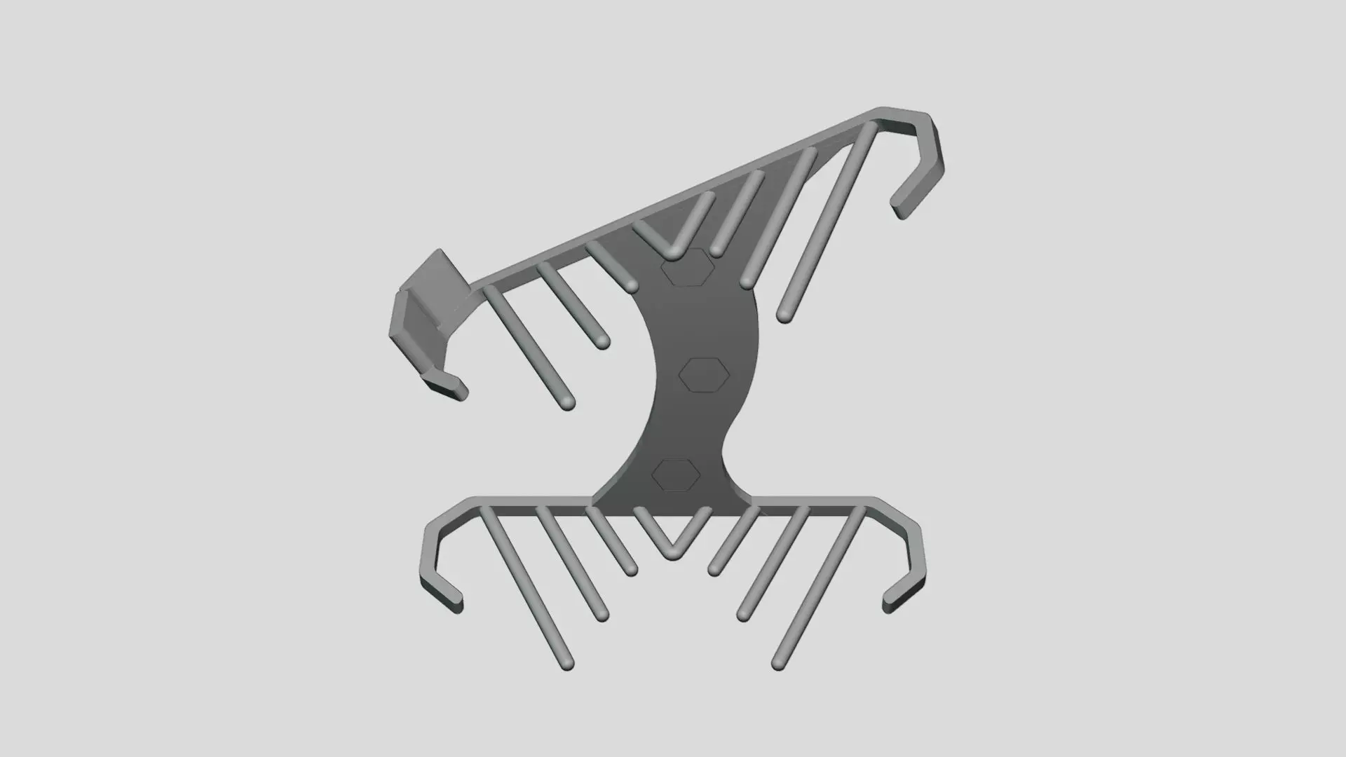 Wall Mount Shoe Display V2 3D print model_6