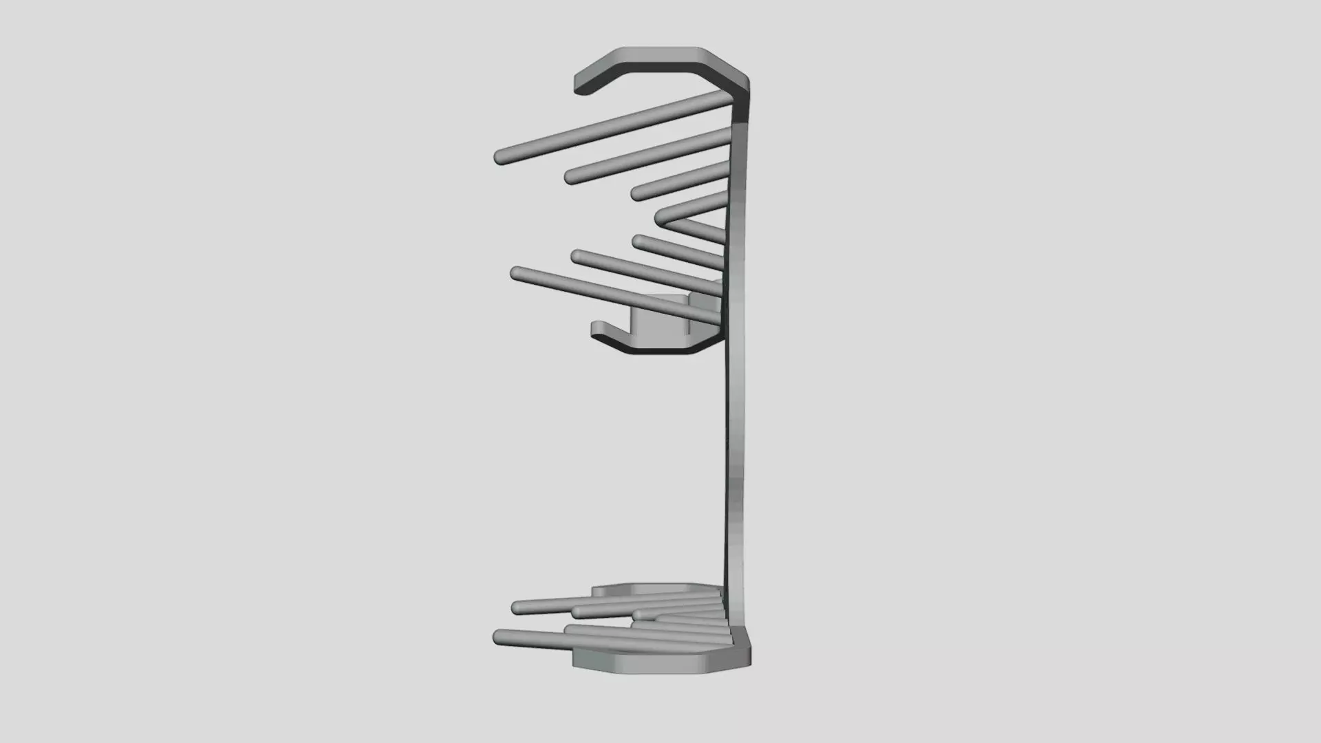 Wall Mount Shoe Display V2 3D print model_4