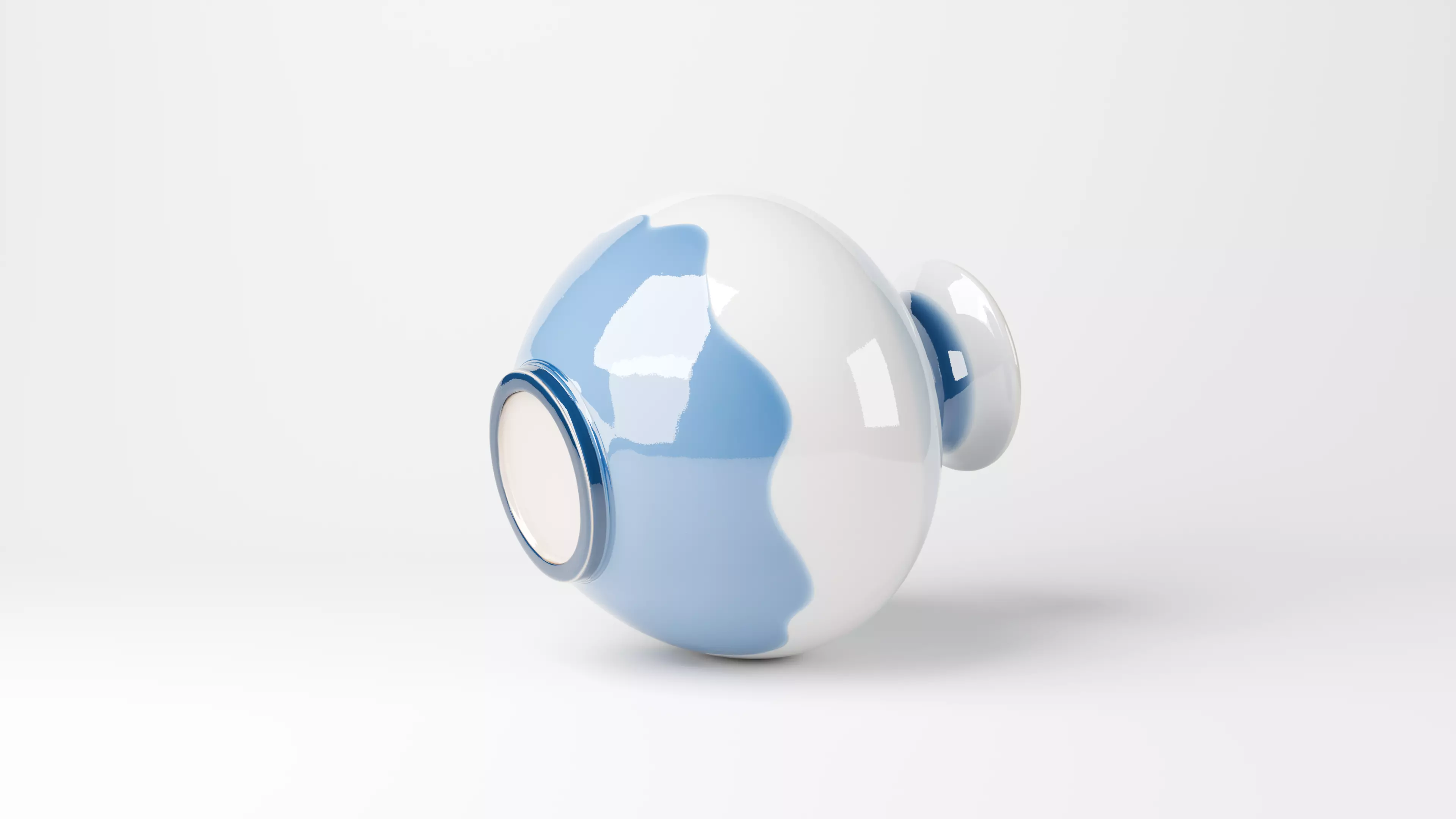 Blue Gradient Ceramic Vase  Modern Vase for Interior Design 3D model_1