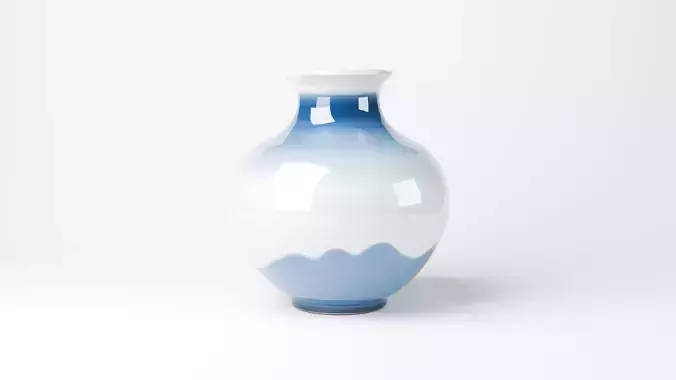 Blue Gradient Ceramic Vase  Modern Vase for Interior Design