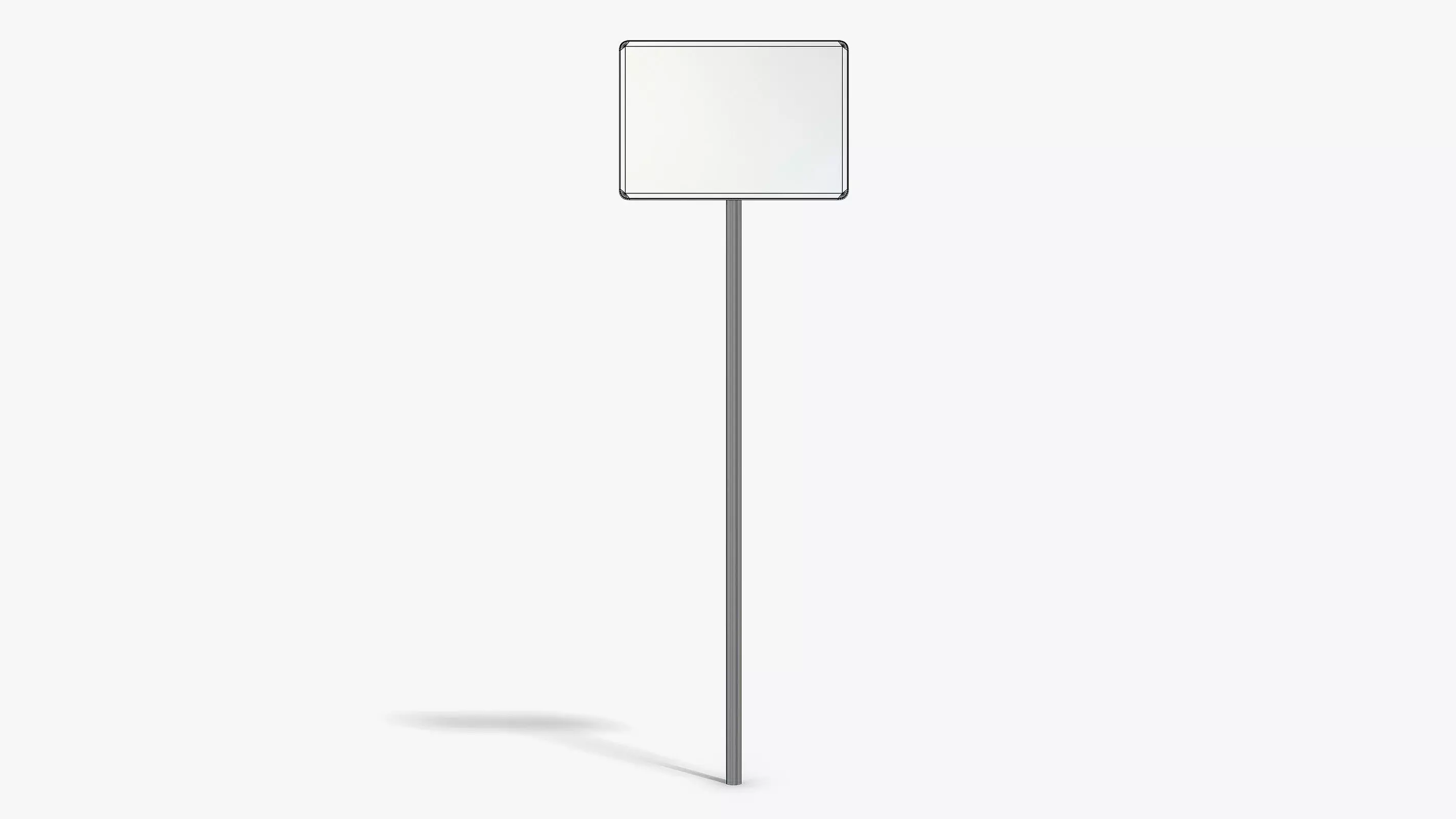 Damaged Wrong Way Sign Low-poly 3D model_6