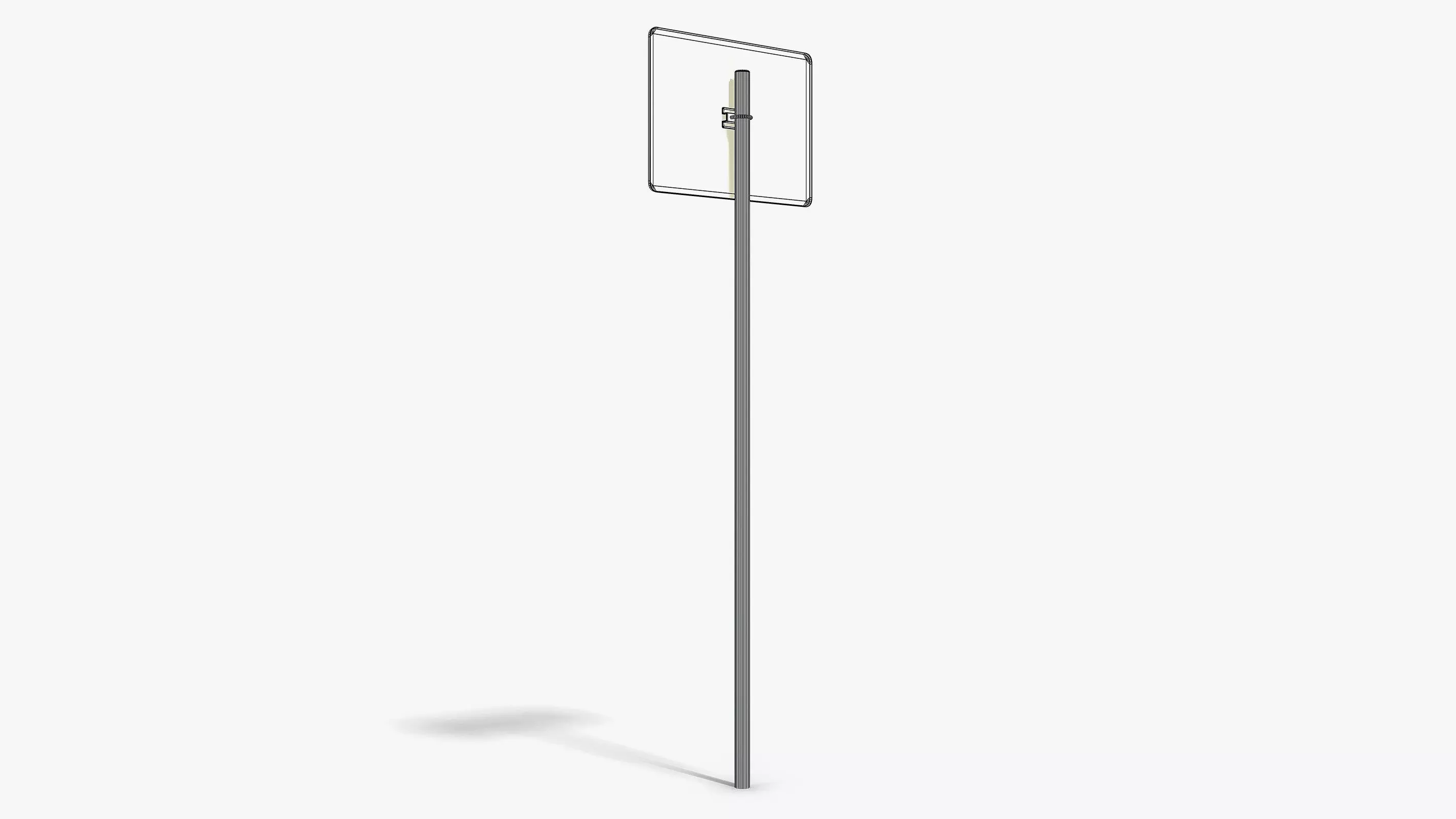 Damaged Wrong Way Sign Low-poly 3D model_10