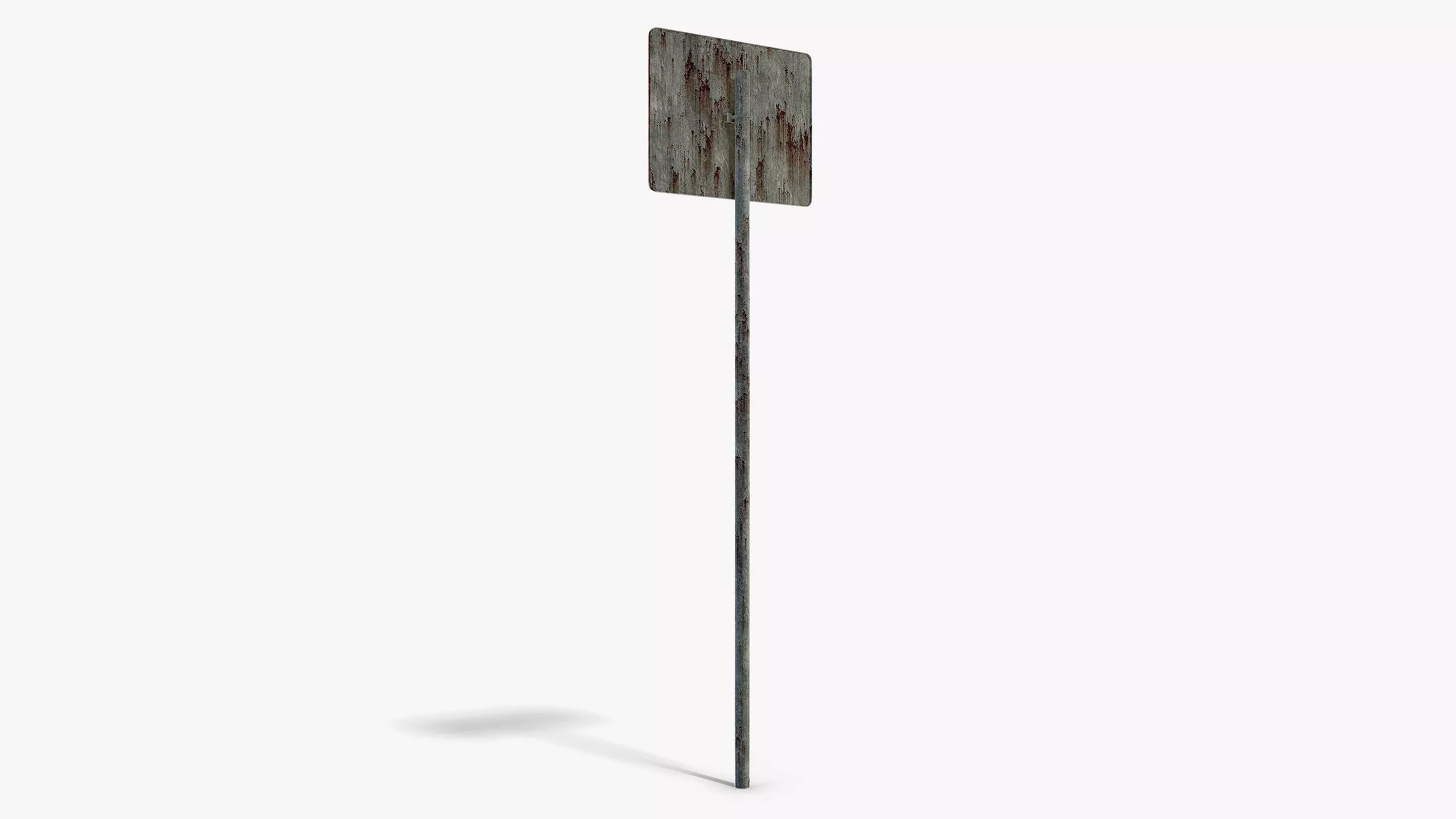 Damaged Wrong Way Sign Low-poly 3D model_4