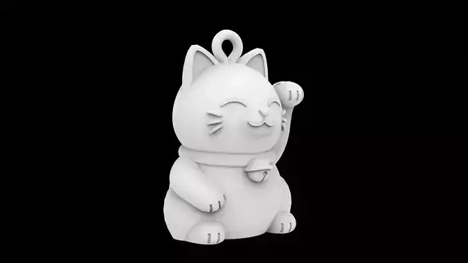 Lucky Cat Keychain 3D Print Model 3D print model