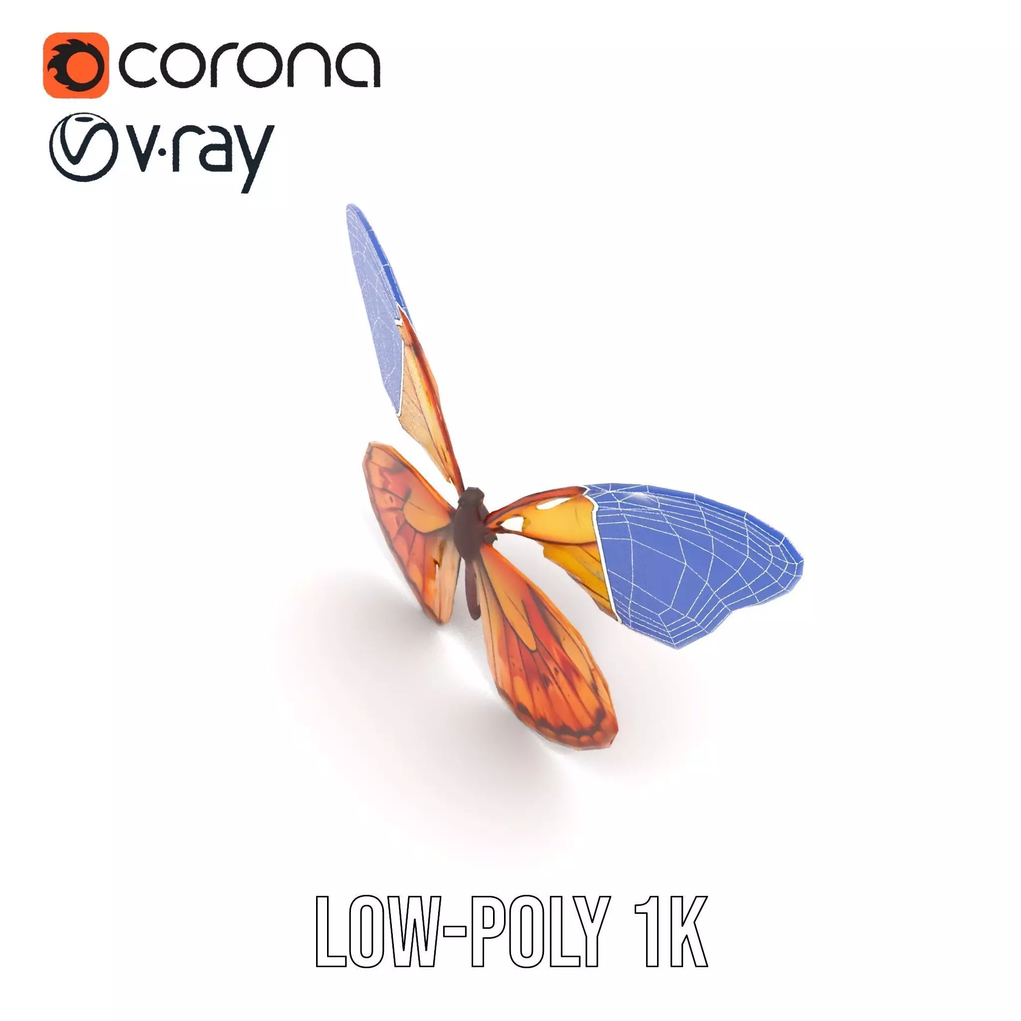 Elegant Monarch Butterfly model pack Low-poly 3D model_24