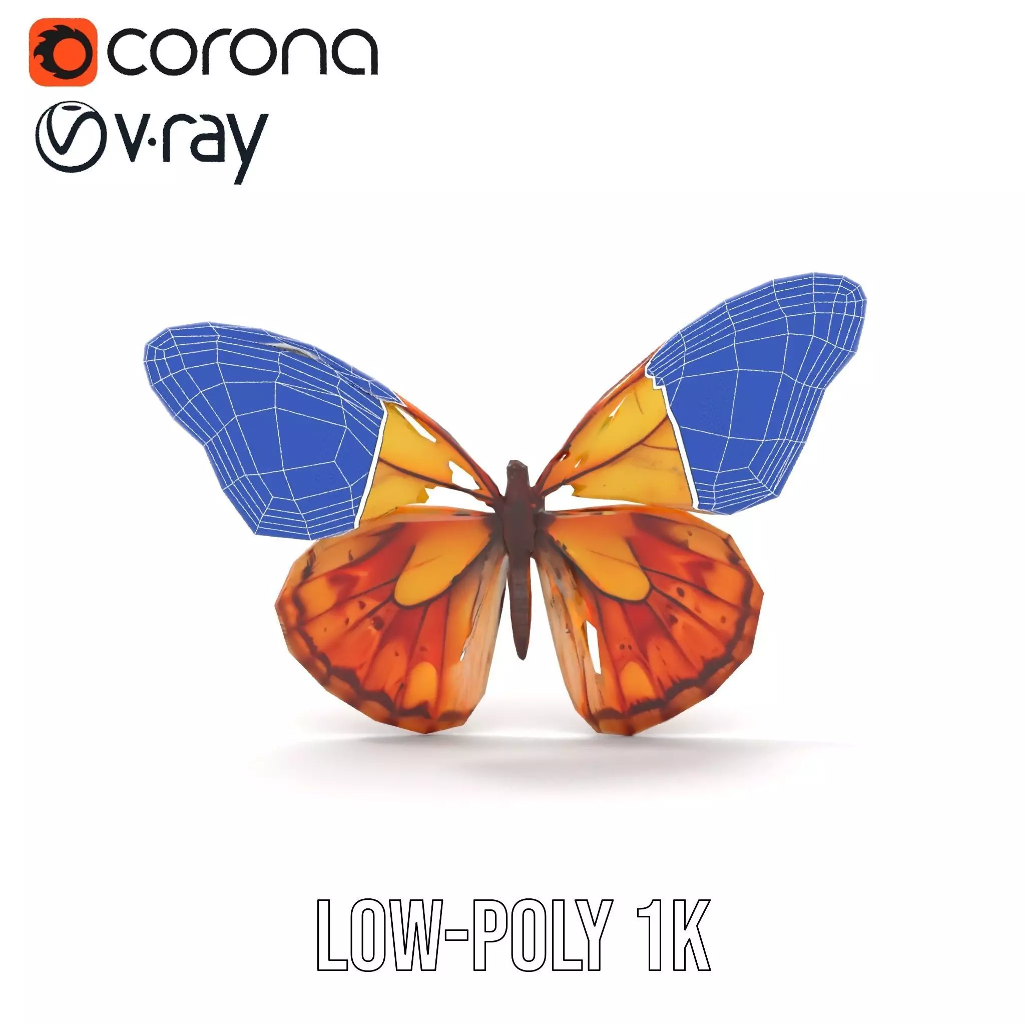 Elegant Monarch Butterfly model pack Low-poly 3D model_30