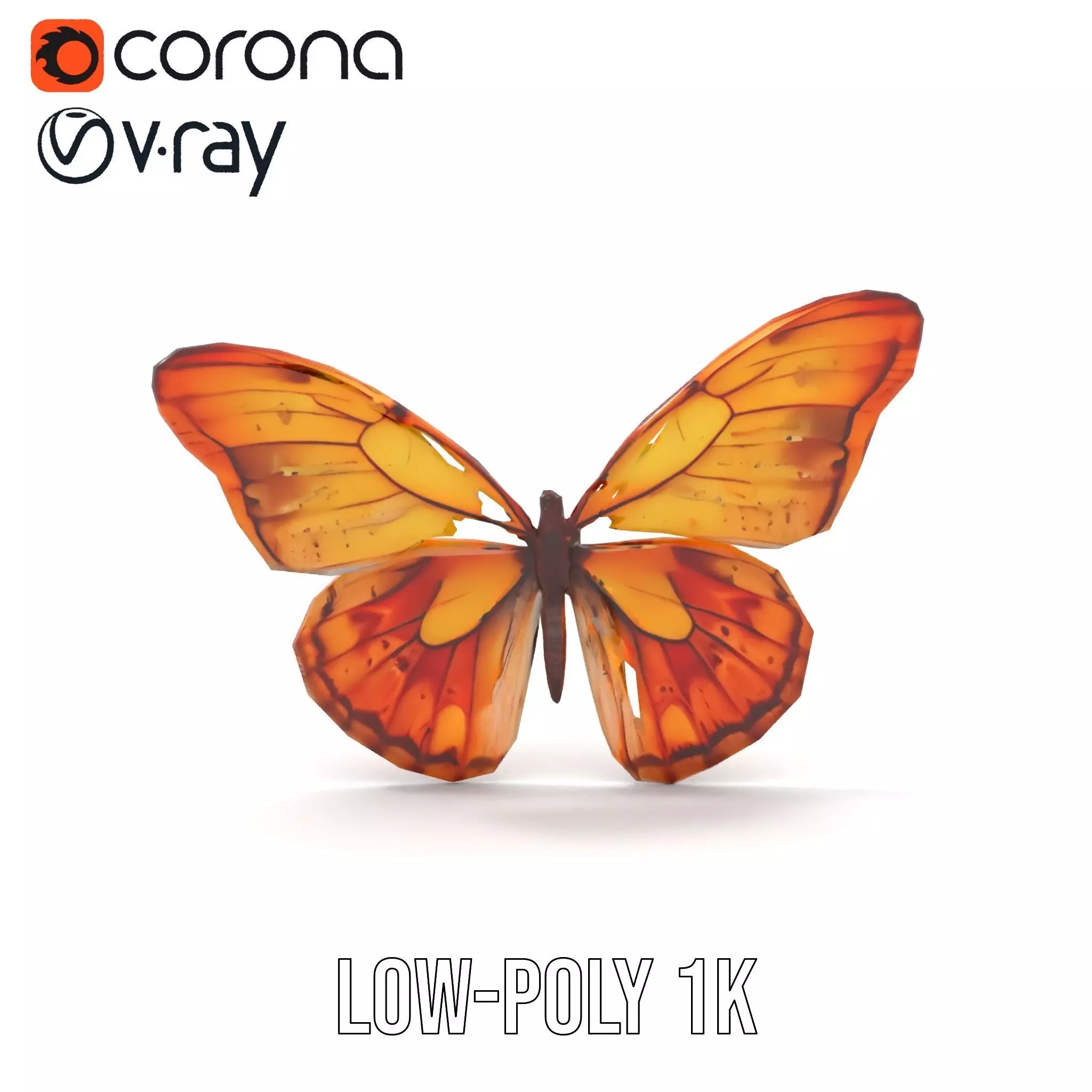 Elegant Monarch Butterfly model pack Low-poly 3D model_14