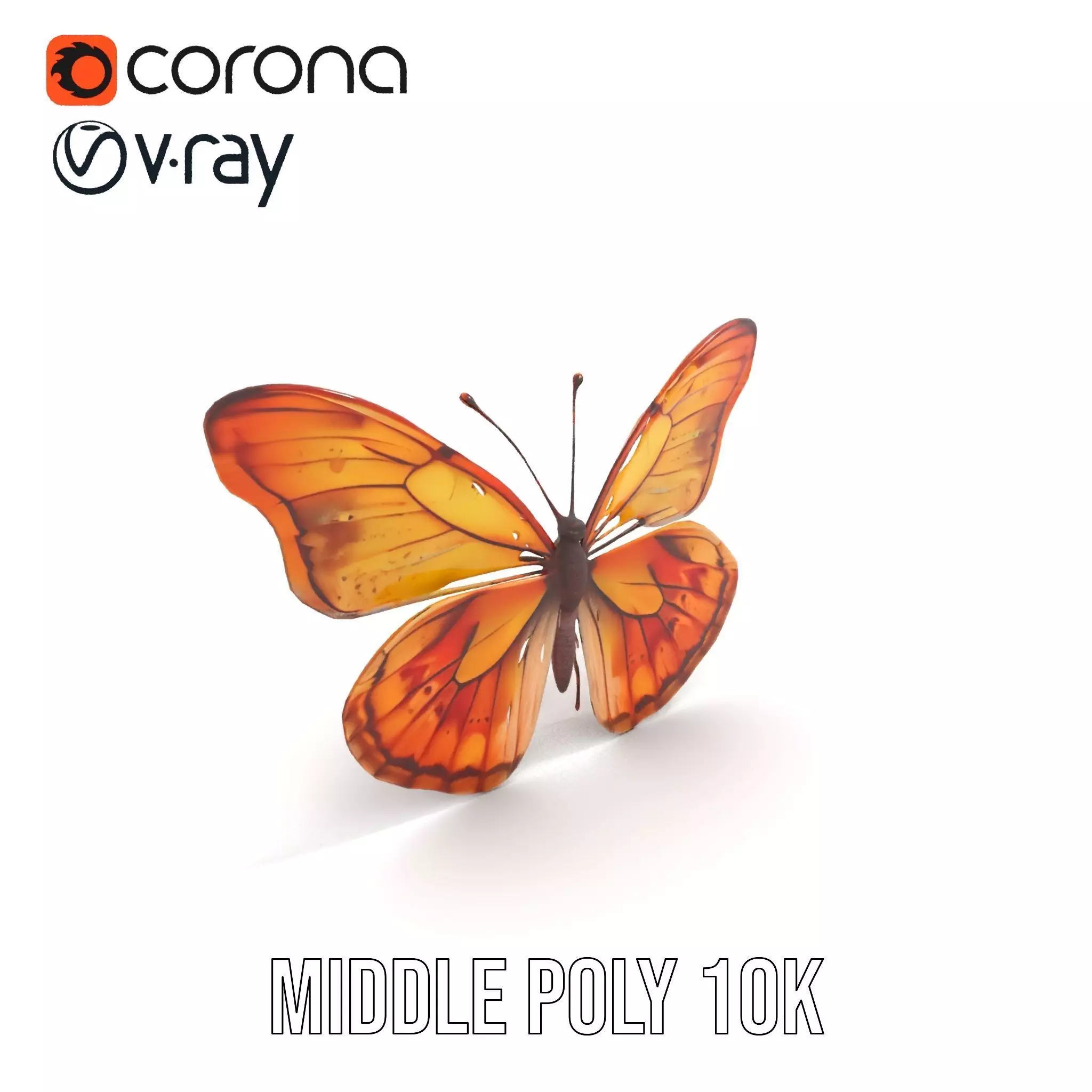 Elegant Monarch Butterfly model pack Low-poly 3D model_13