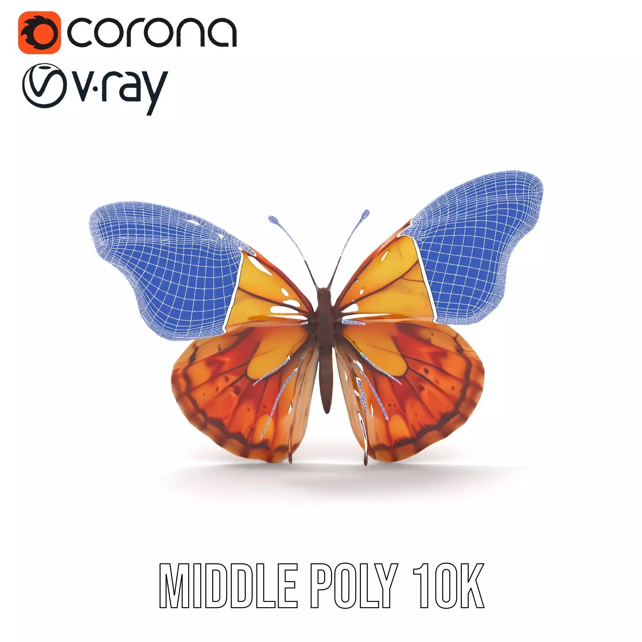 Elegant Monarch Butterfly model pack Low-poly 3D model_29