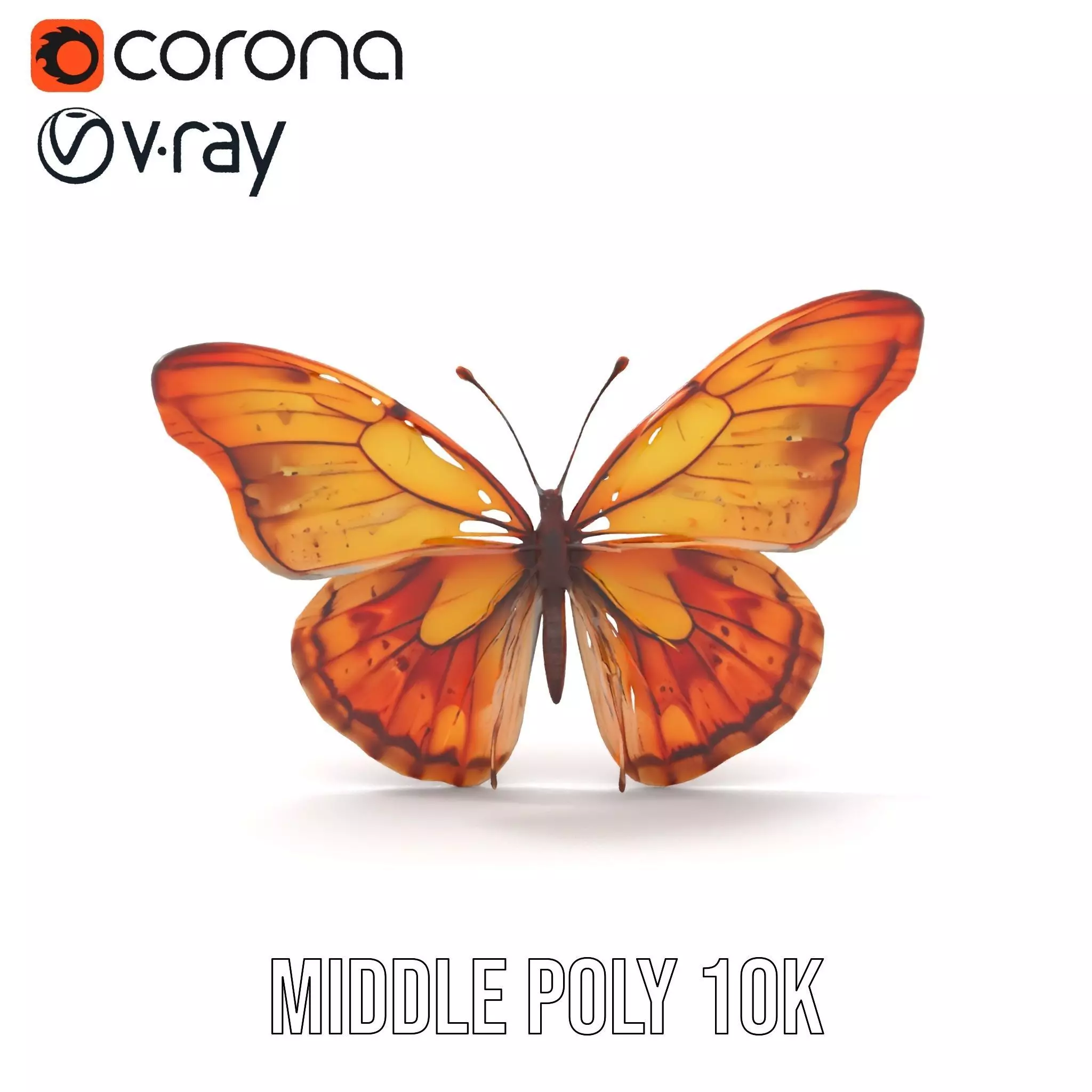 Elegant Monarch Butterfly model pack Low-poly 3D model_18