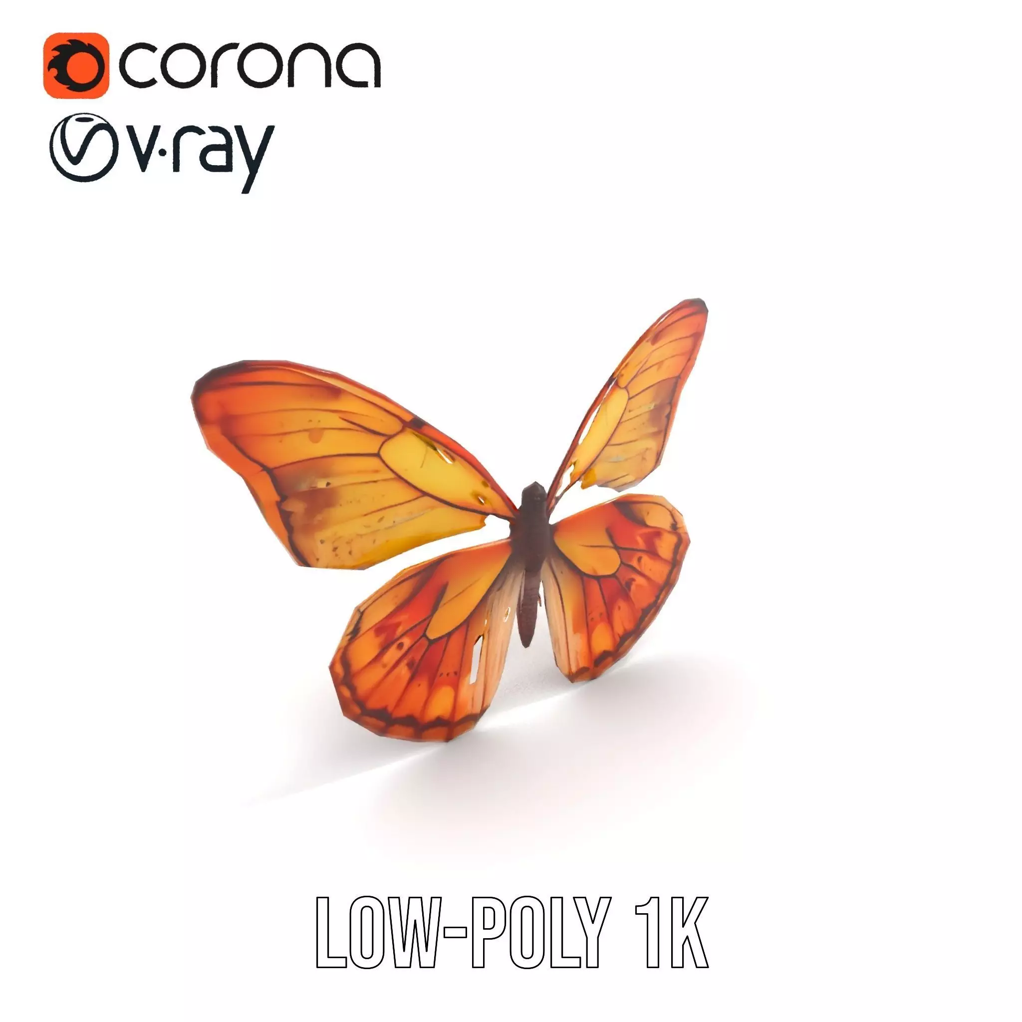 Elegant Monarch Butterfly model pack Low-poly 3D model_9