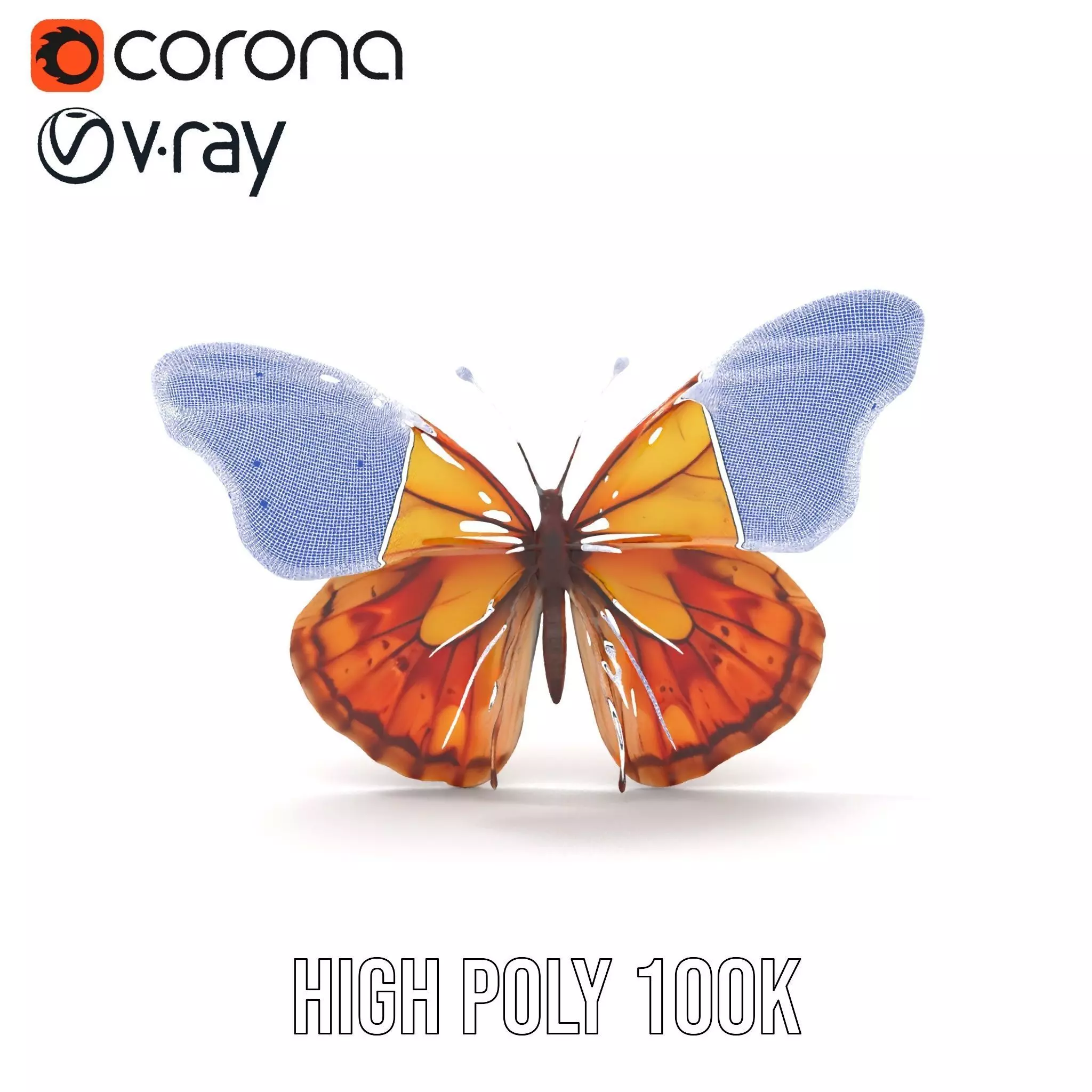 Elegant Monarch Butterfly model pack Low-poly 3D model_33