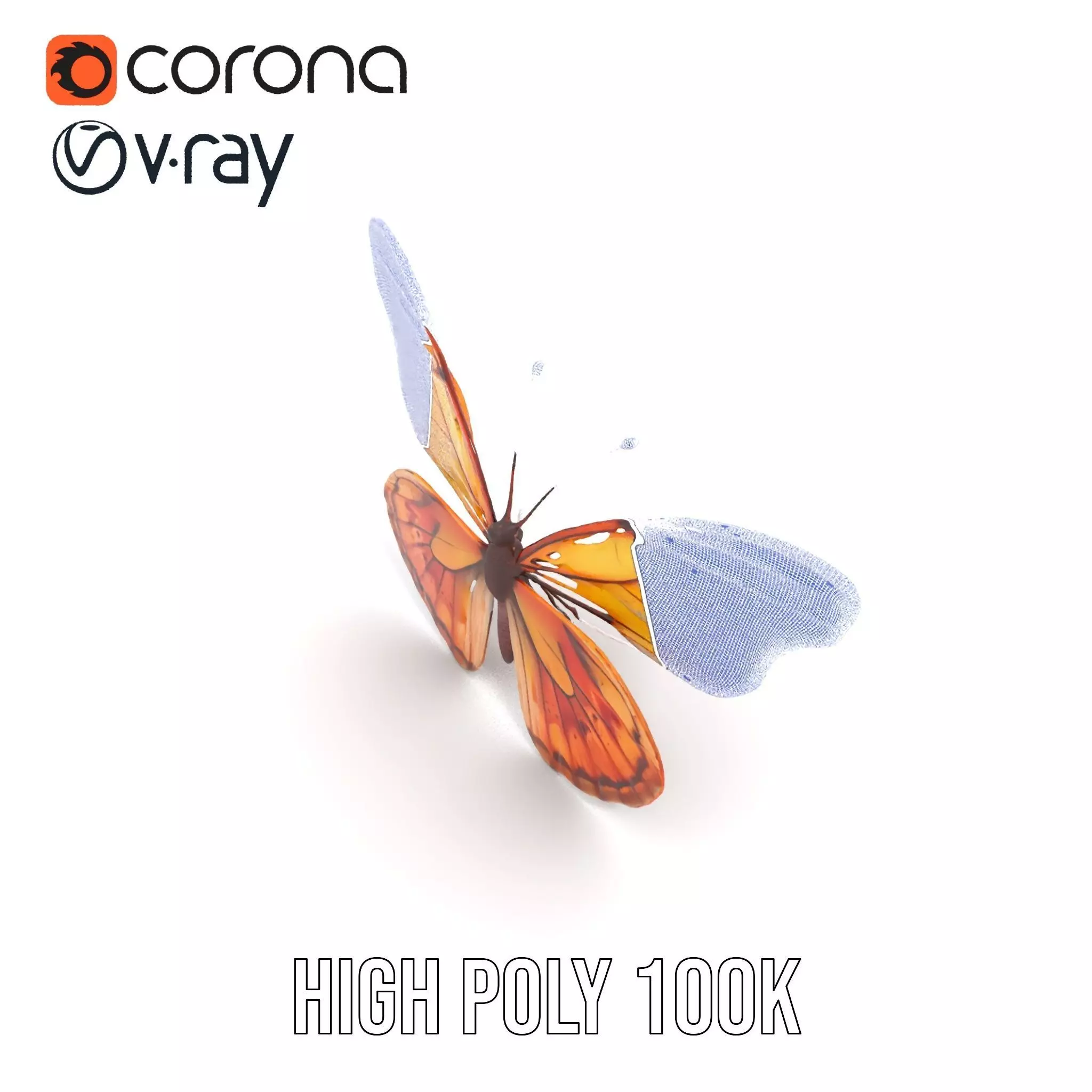 Elegant Monarch Butterfly model pack Low-poly 3D model_25