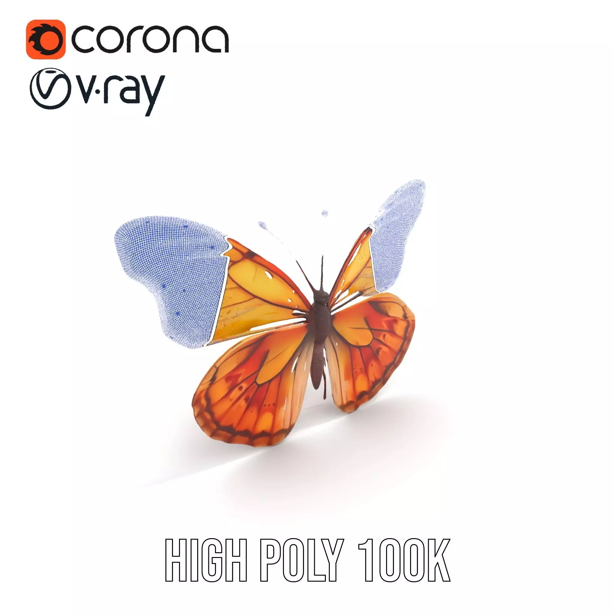 Elegant Monarch Butterfly model pack Low-poly 3D model_17