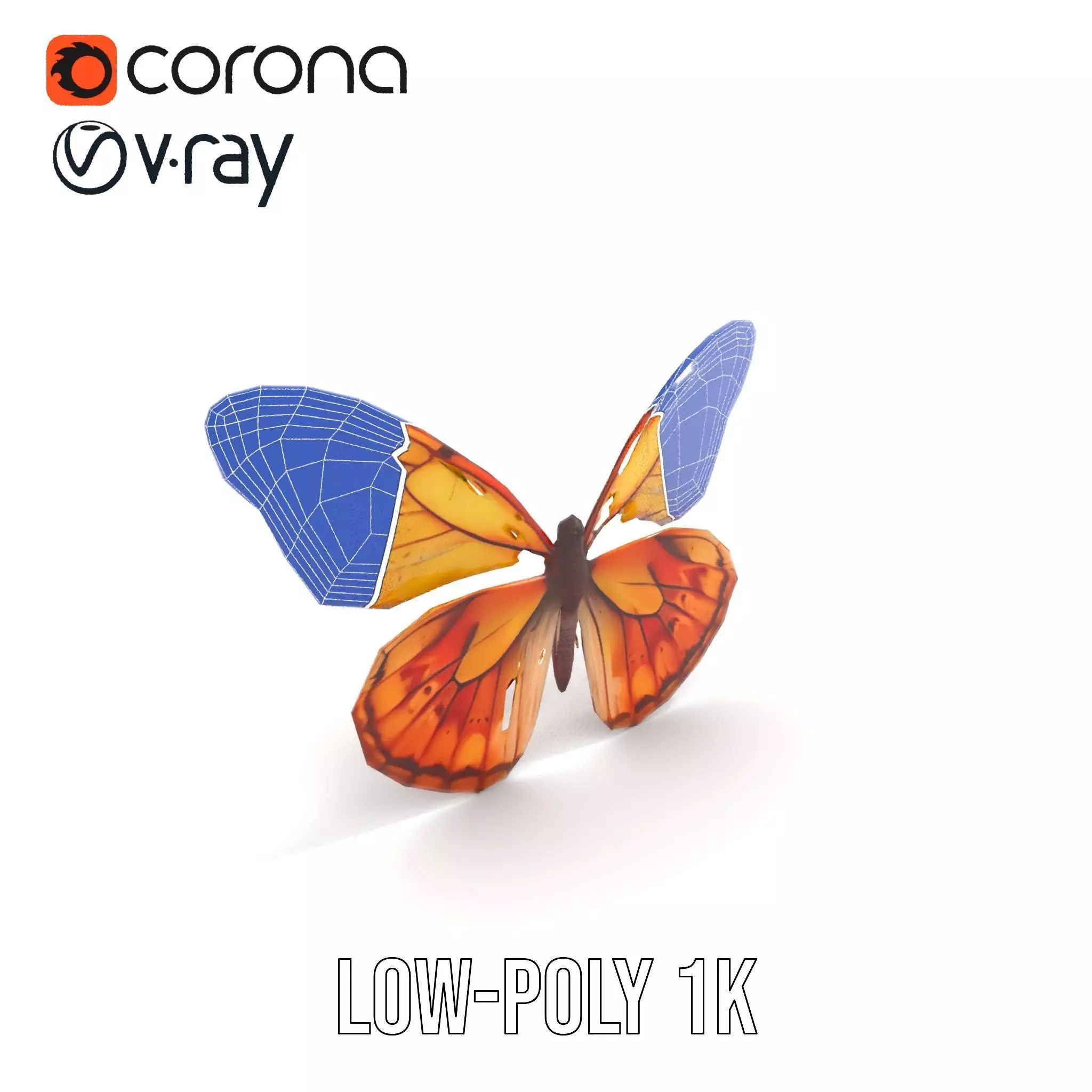 Elegant Monarch Butterfly model pack Low-poly 3D model_21