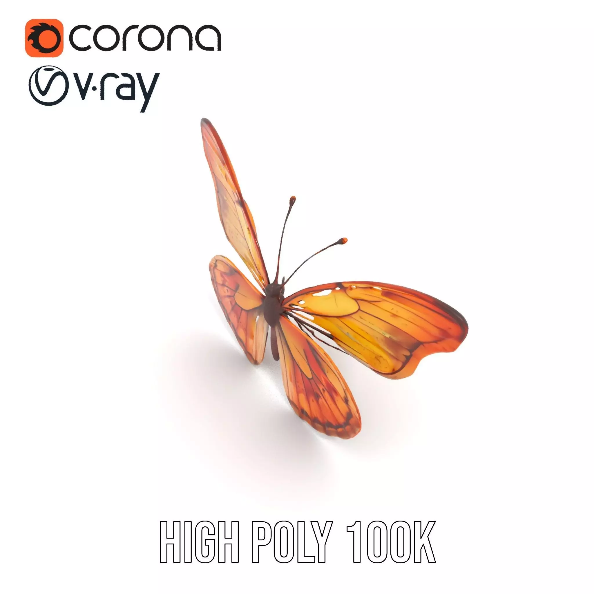 Elegant Monarch Butterfly model pack Low-poly 3D model_32