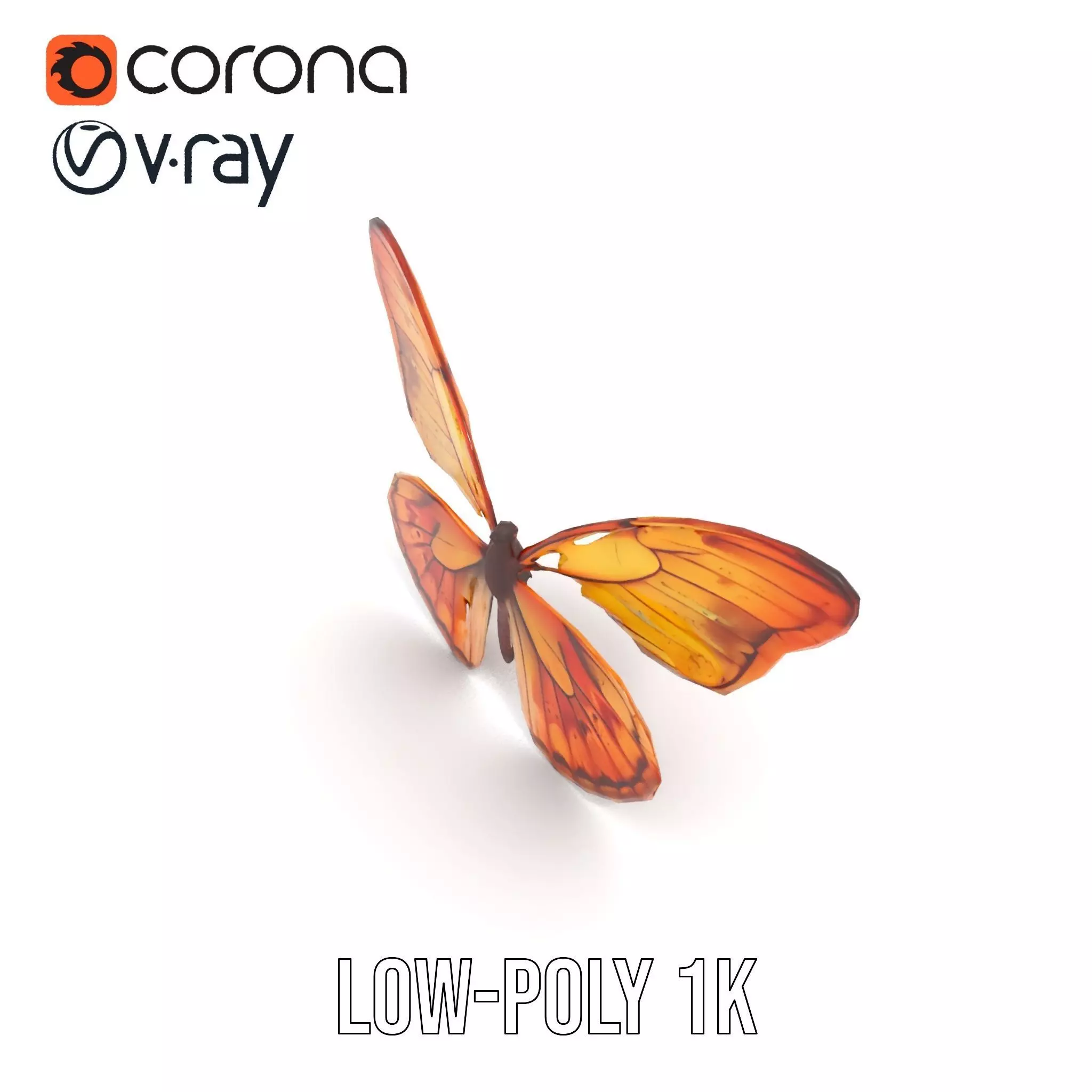 Elegant Monarch Butterfly model pack Low-poly 3D model_12