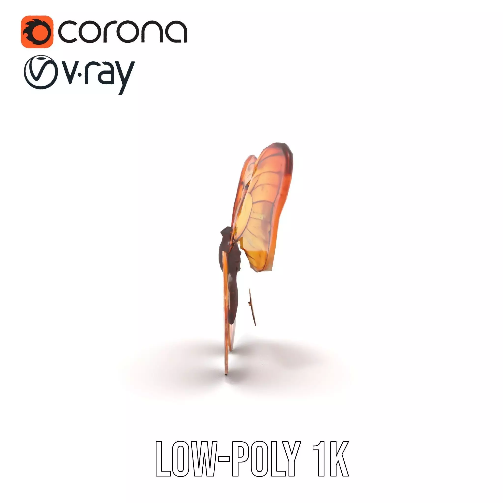 Elegant Monarch Butterfly model pack Low-poly 3D model_16