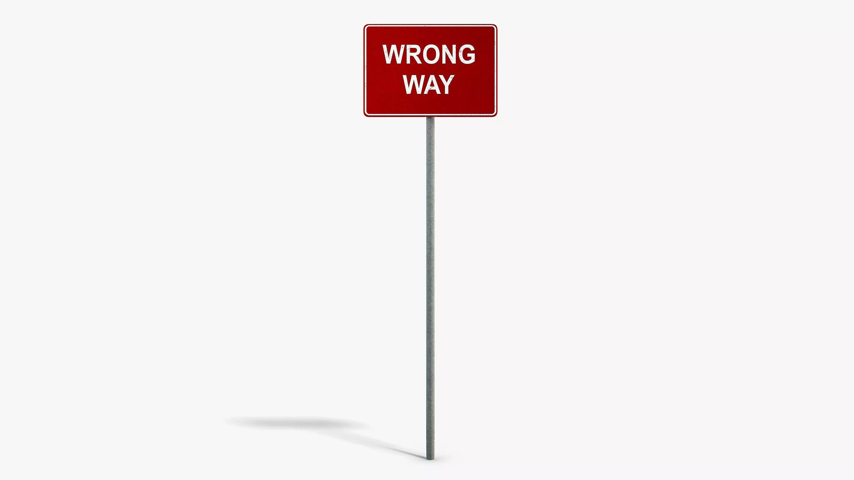 Wrong Way Sign Low-poly 3D model_0