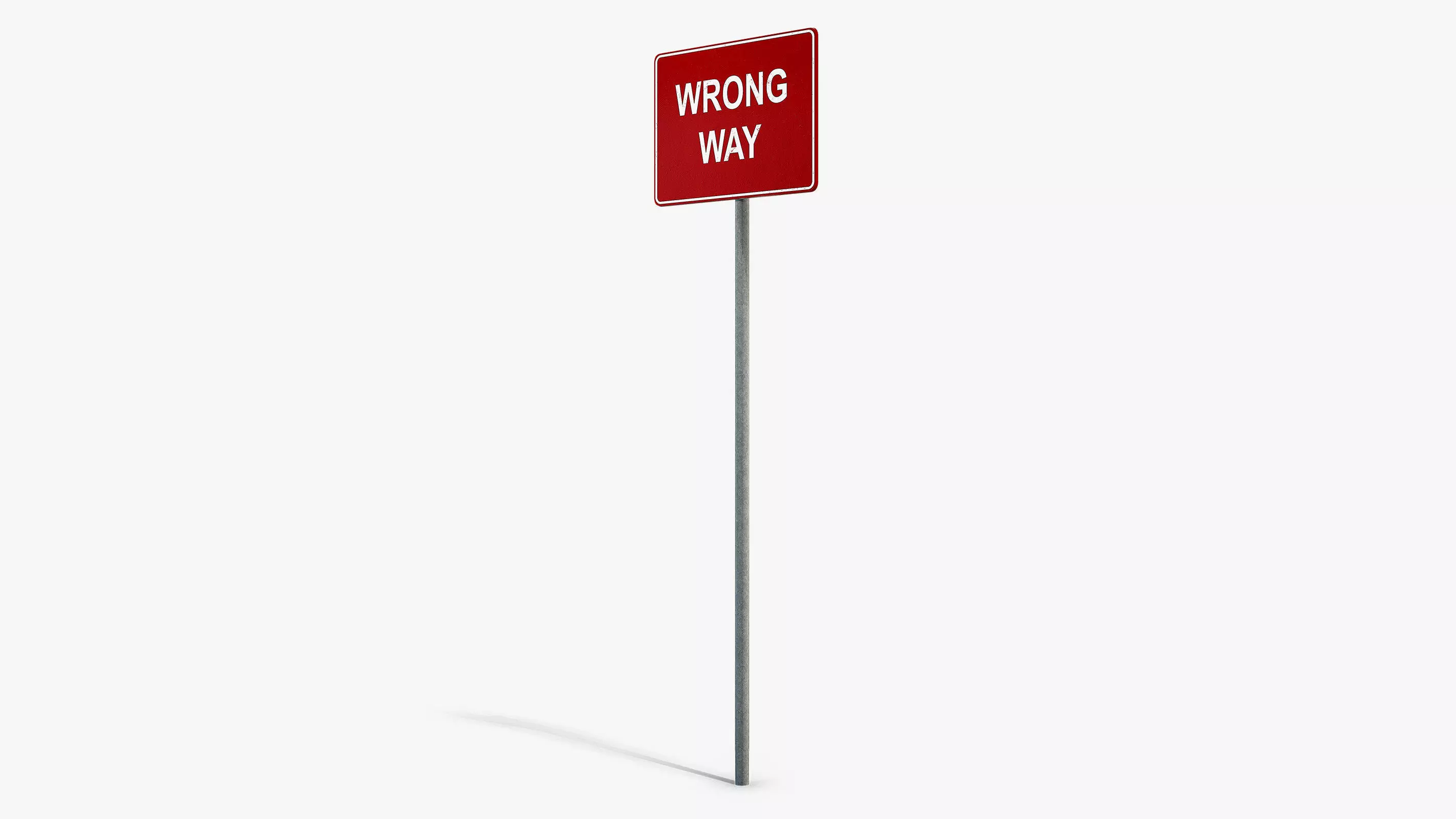 Wrong Way Sign Low-poly 3D model_5
