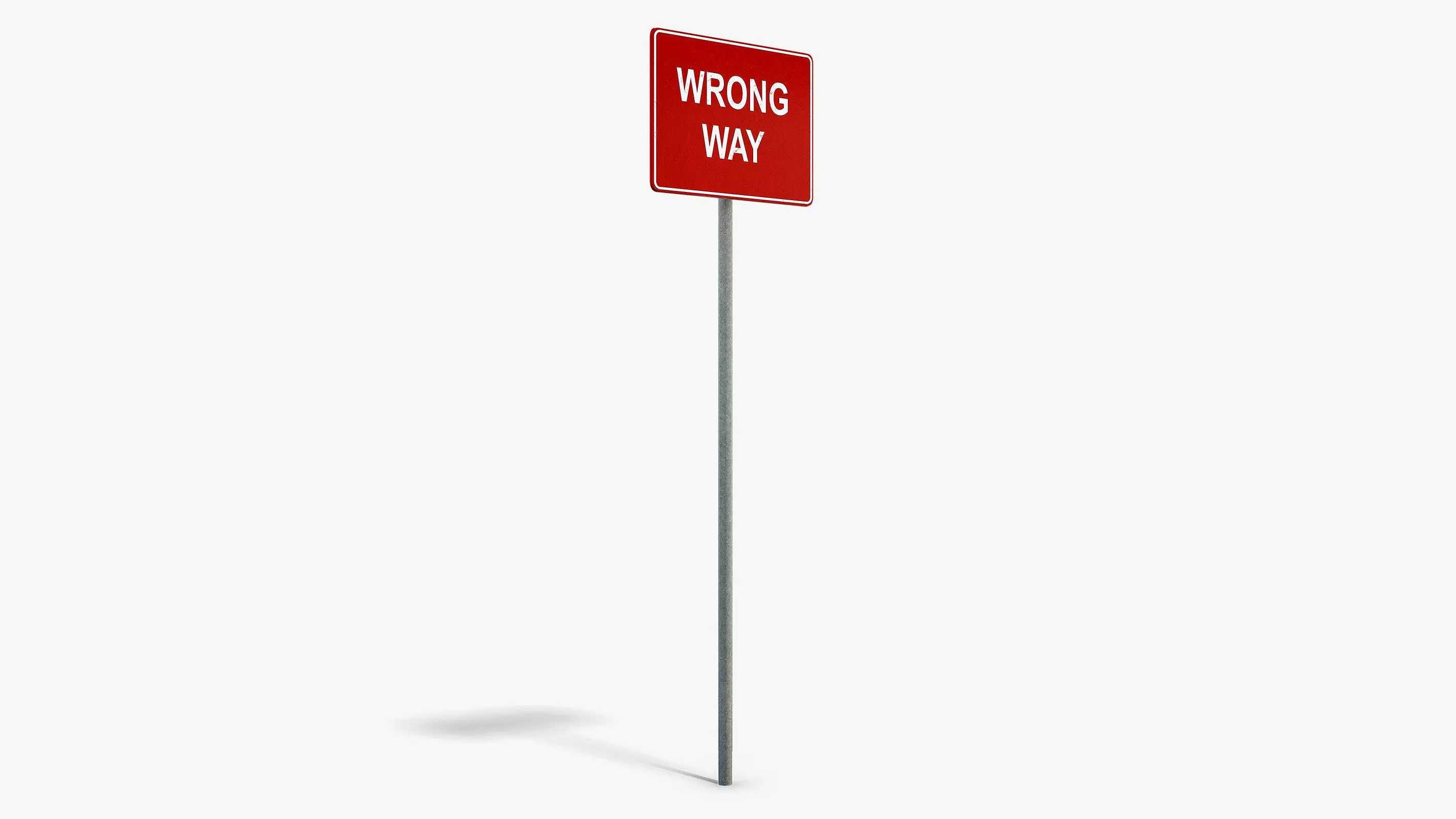 Wrong Way Sign Low-poly 3D model_1