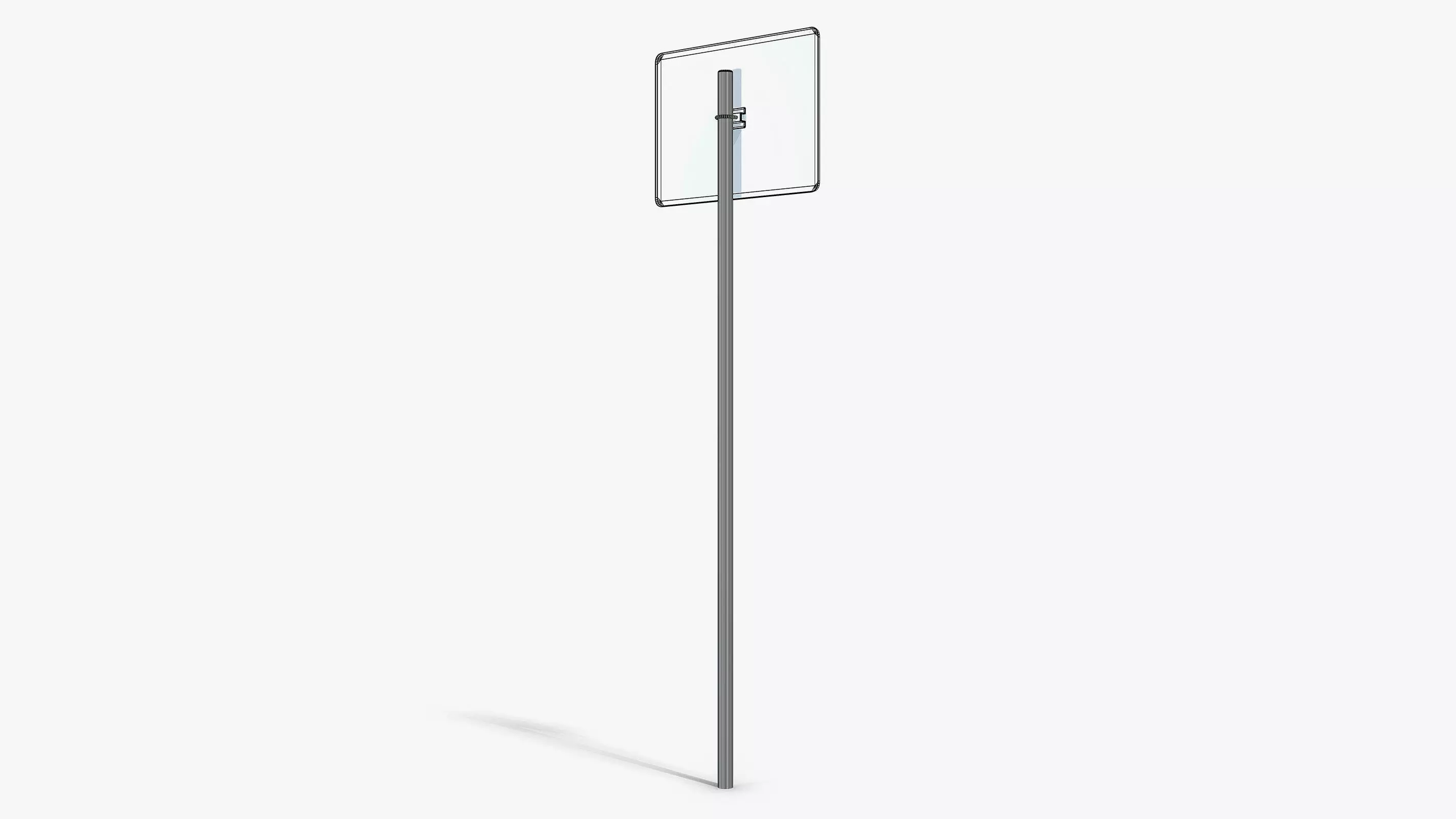 Wrong Way Sign Low-poly 3D model_8