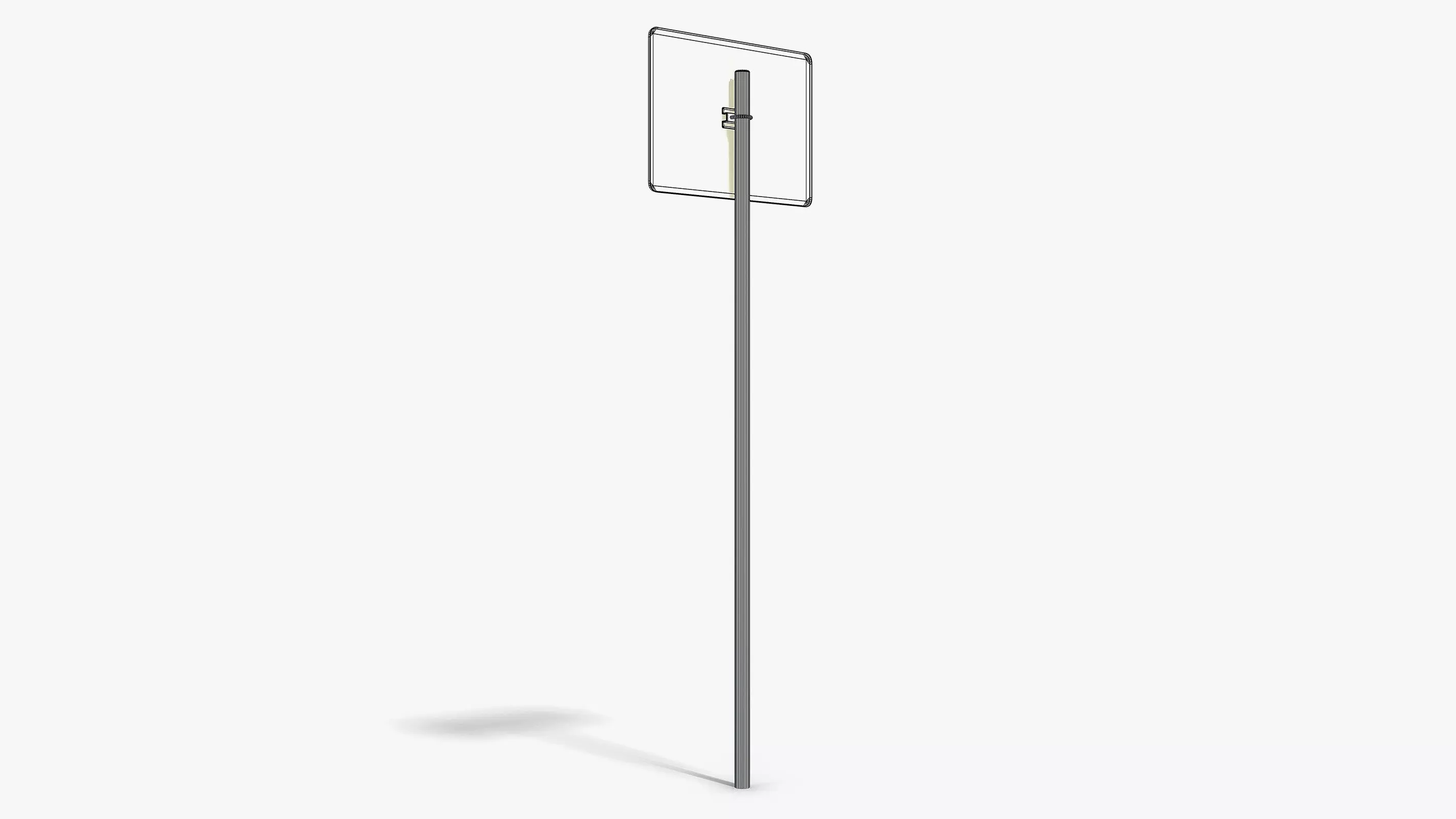 Wrong Way Sign Low-poly 3D model_10