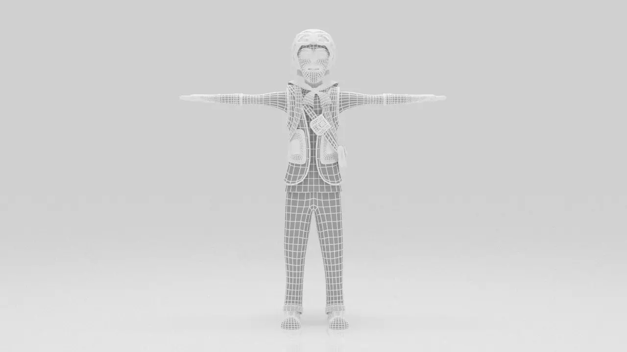 Character Armo Rigged  Low-poly 3D model_9
