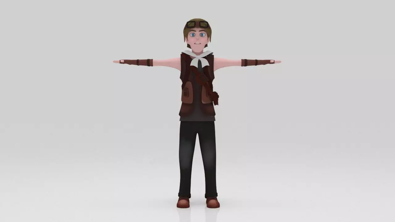 Character Armo Rigged  Low-poly 3D model_1