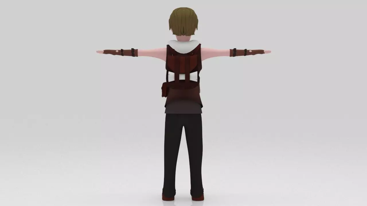 Character Armo Rigged  Low-poly 3D model_3