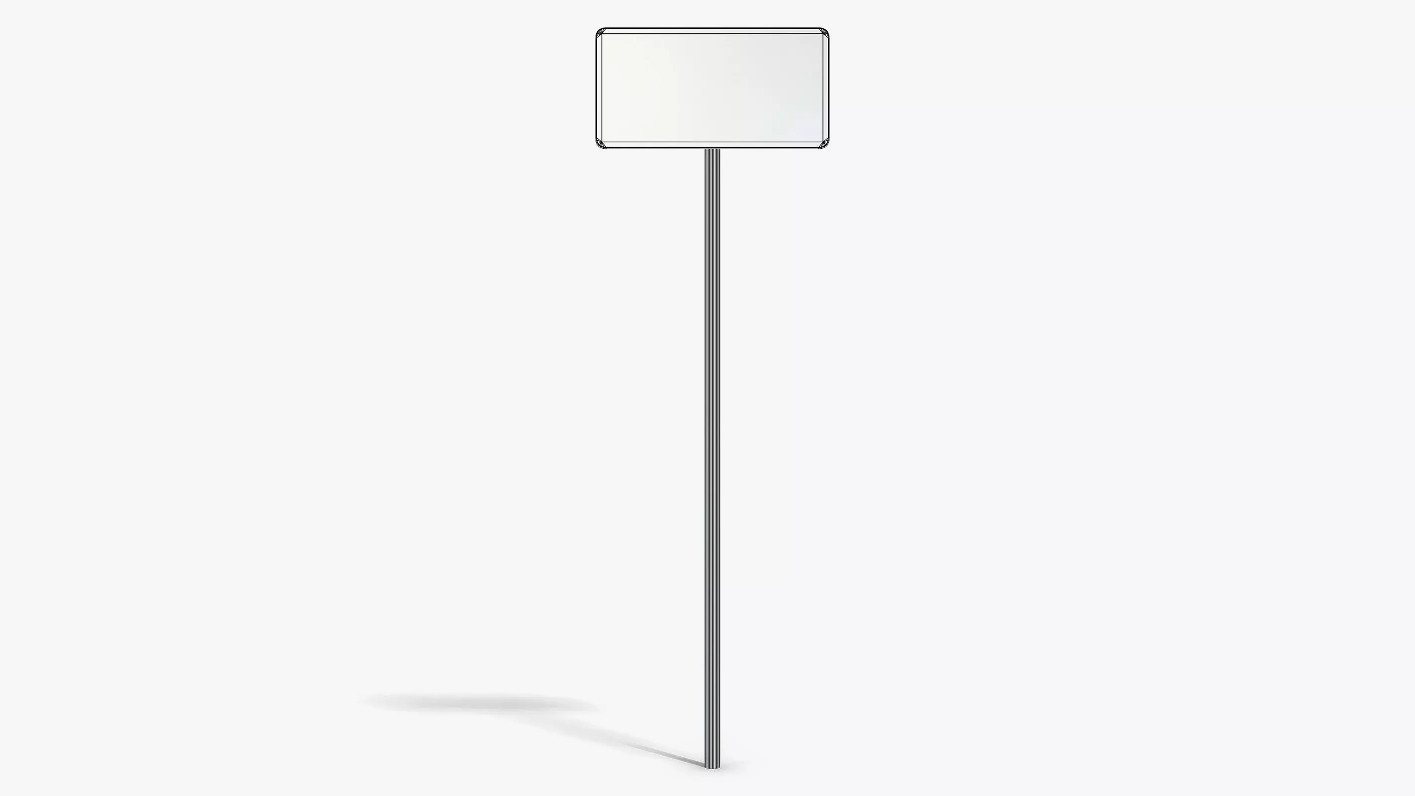 Damaged Go Left Sign Low-poly 3D model_6