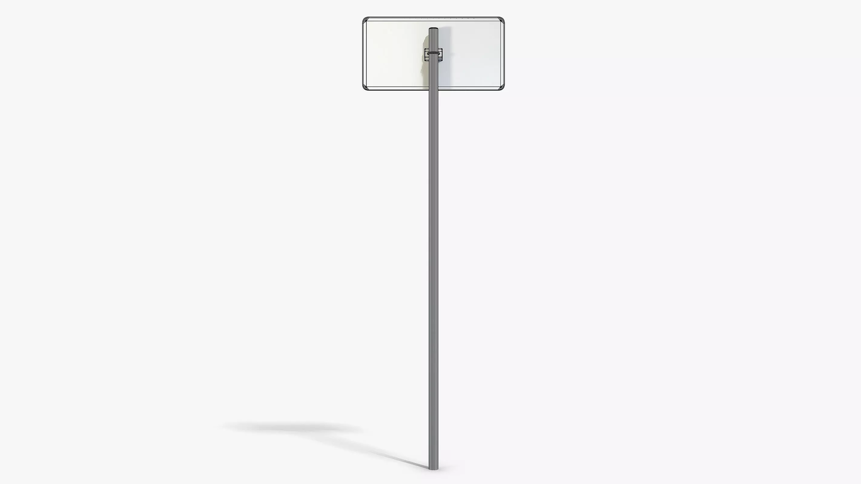 Damaged Go Left Sign Low-poly 3D model_9