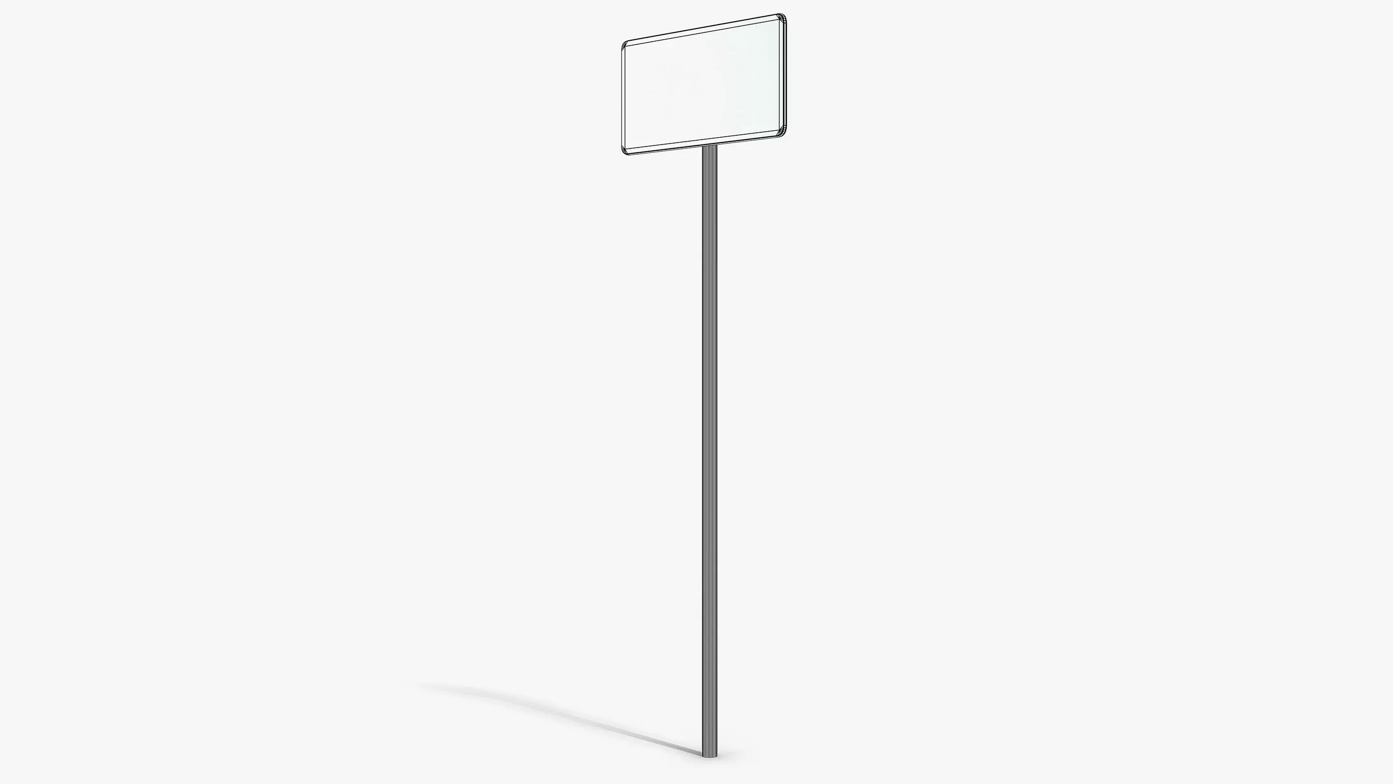 Damaged Go Left Sign Low-poly 3D model_11