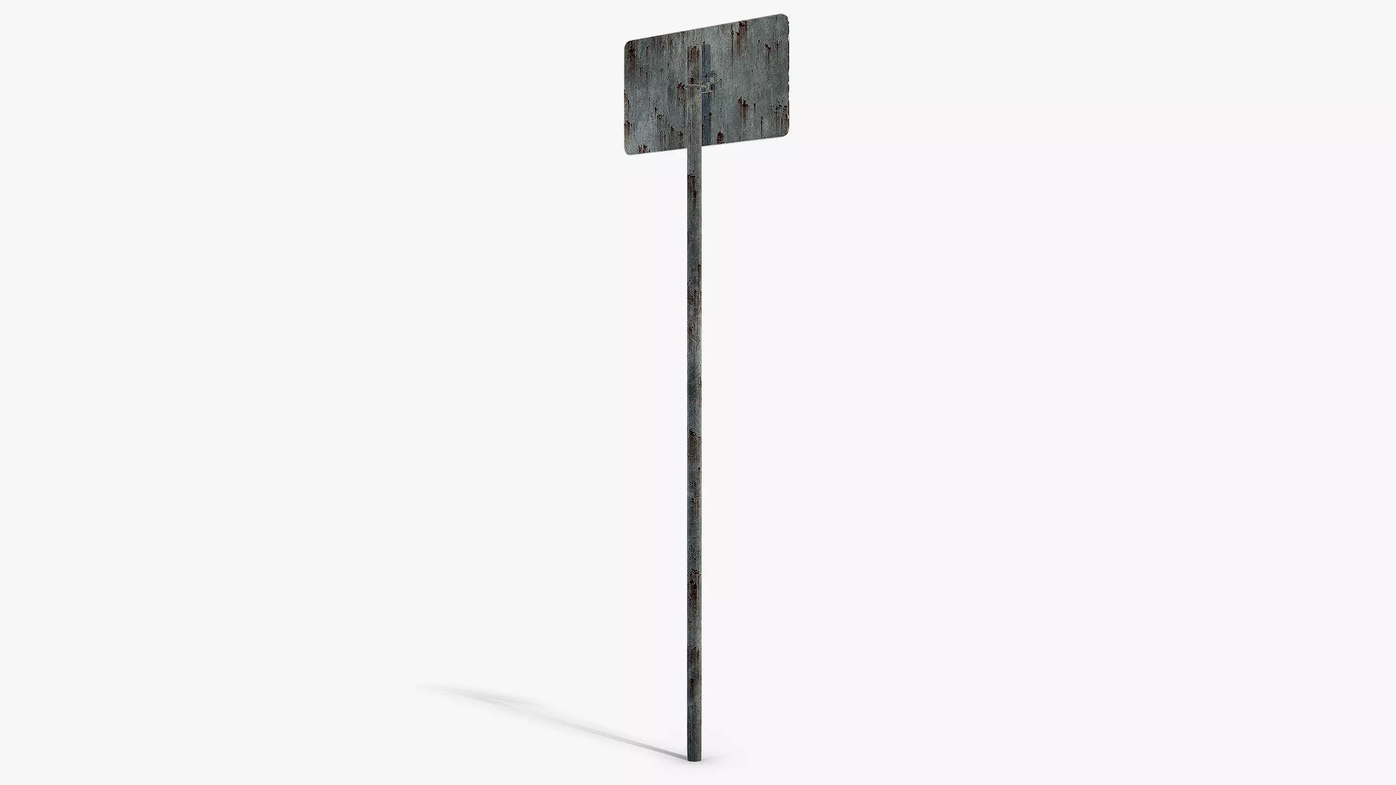 Damaged Go Left Sign Low-poly 3D model_2
