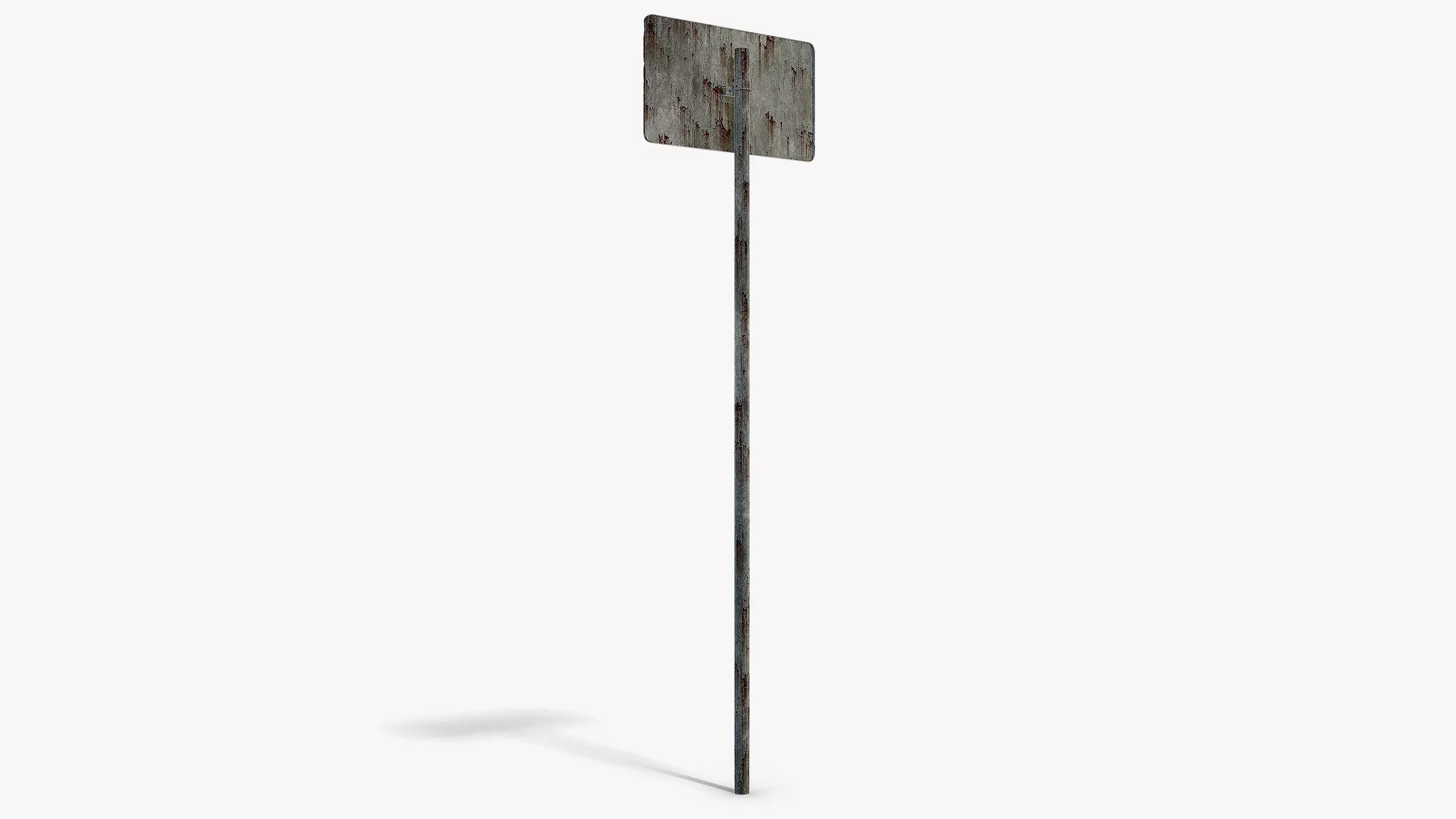 Damaged Go Left Sign Low-poly 3D model_4