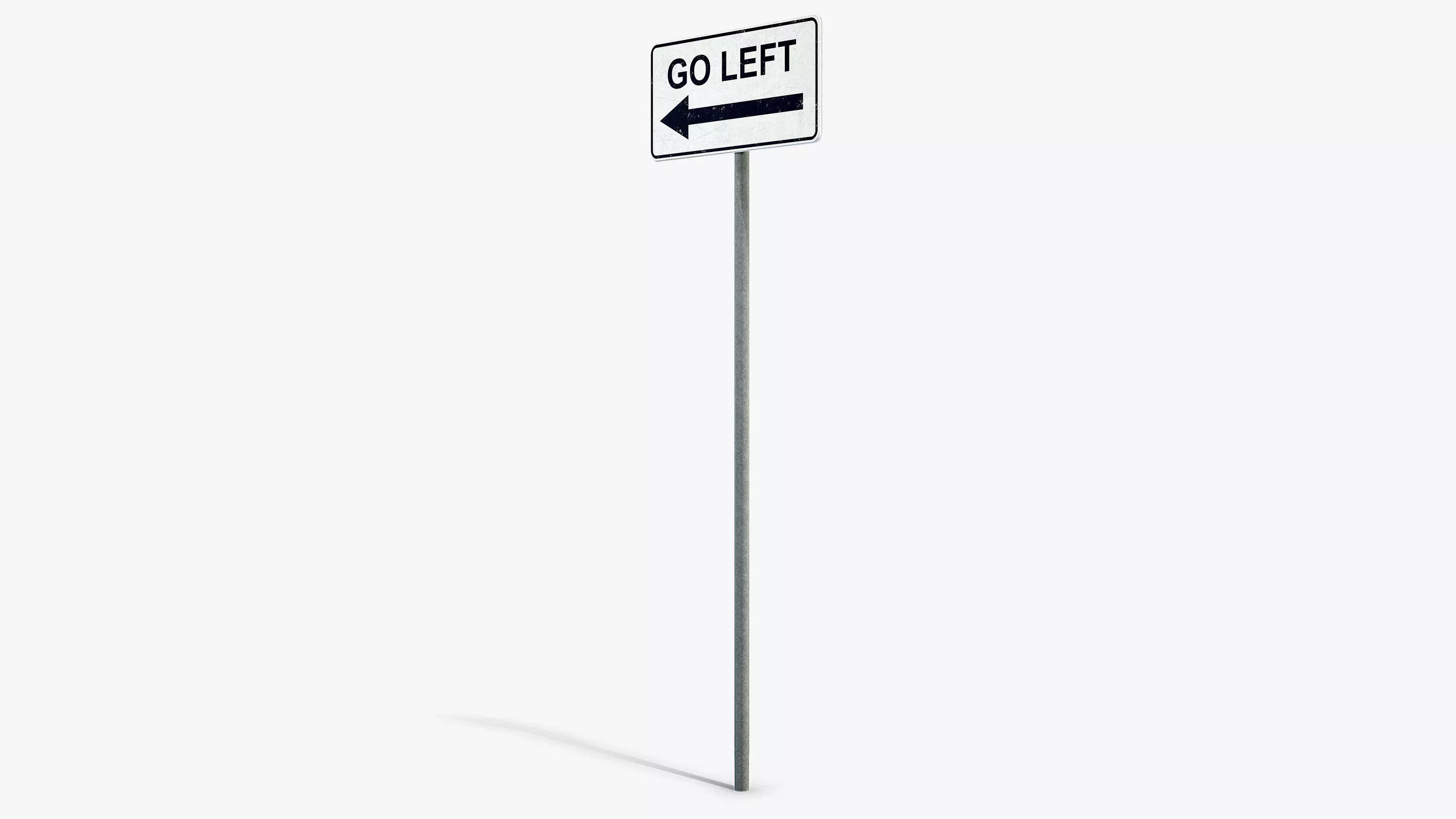 Go Left Sign Low-poly 3D model_5