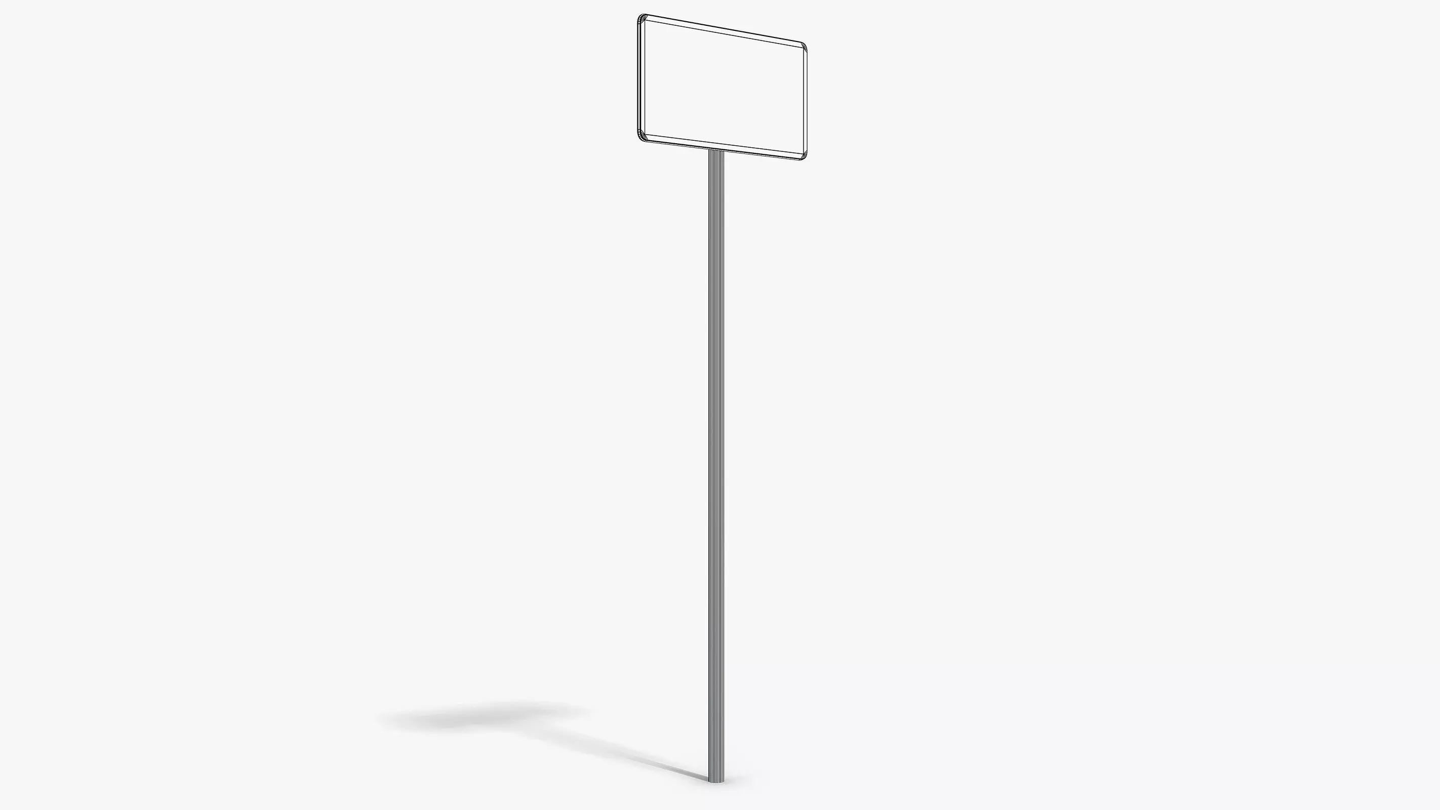 Go Left Sign Low-poly 3D model_7