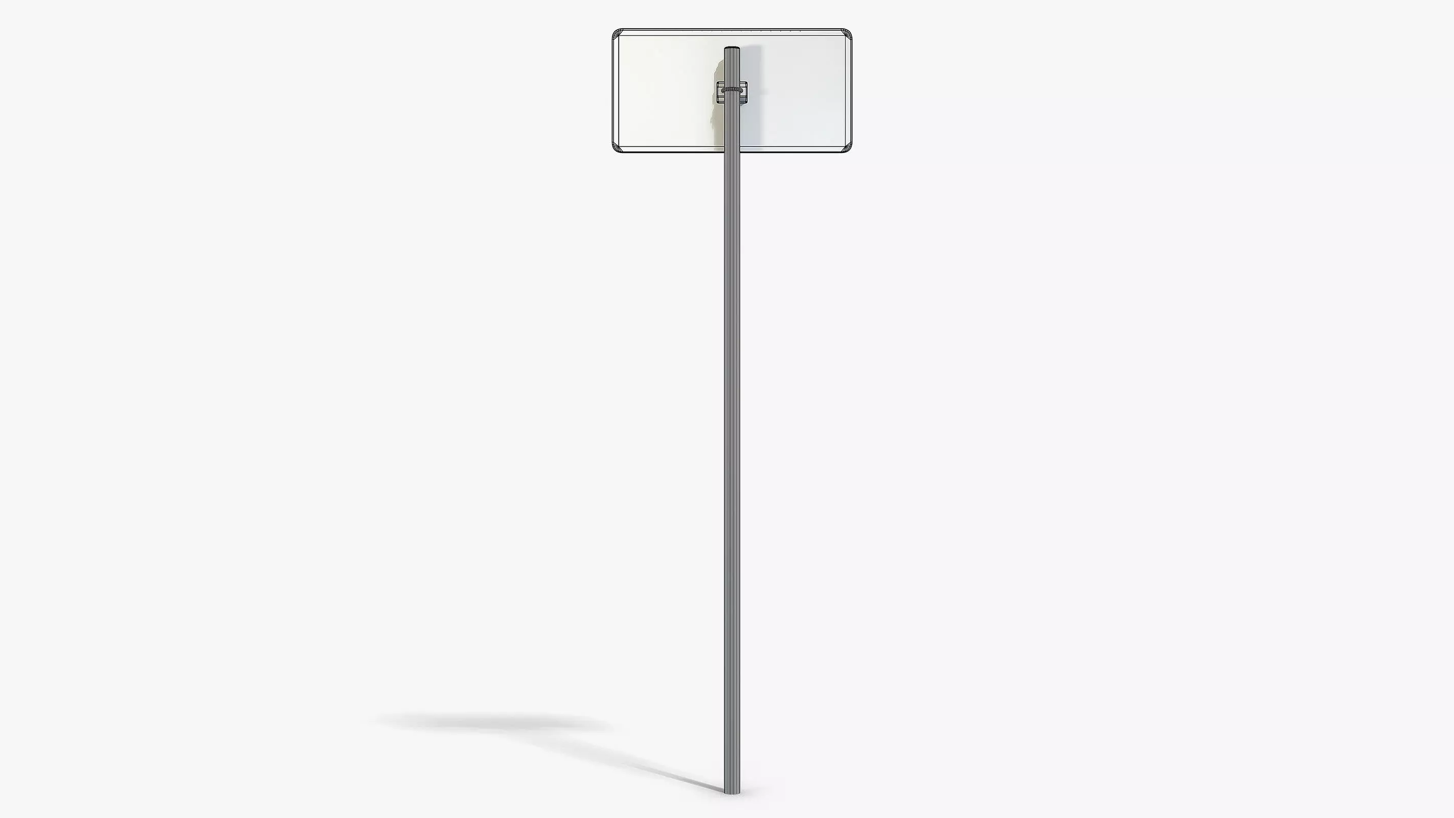 Go Left Sign Low-poly 3D model_9