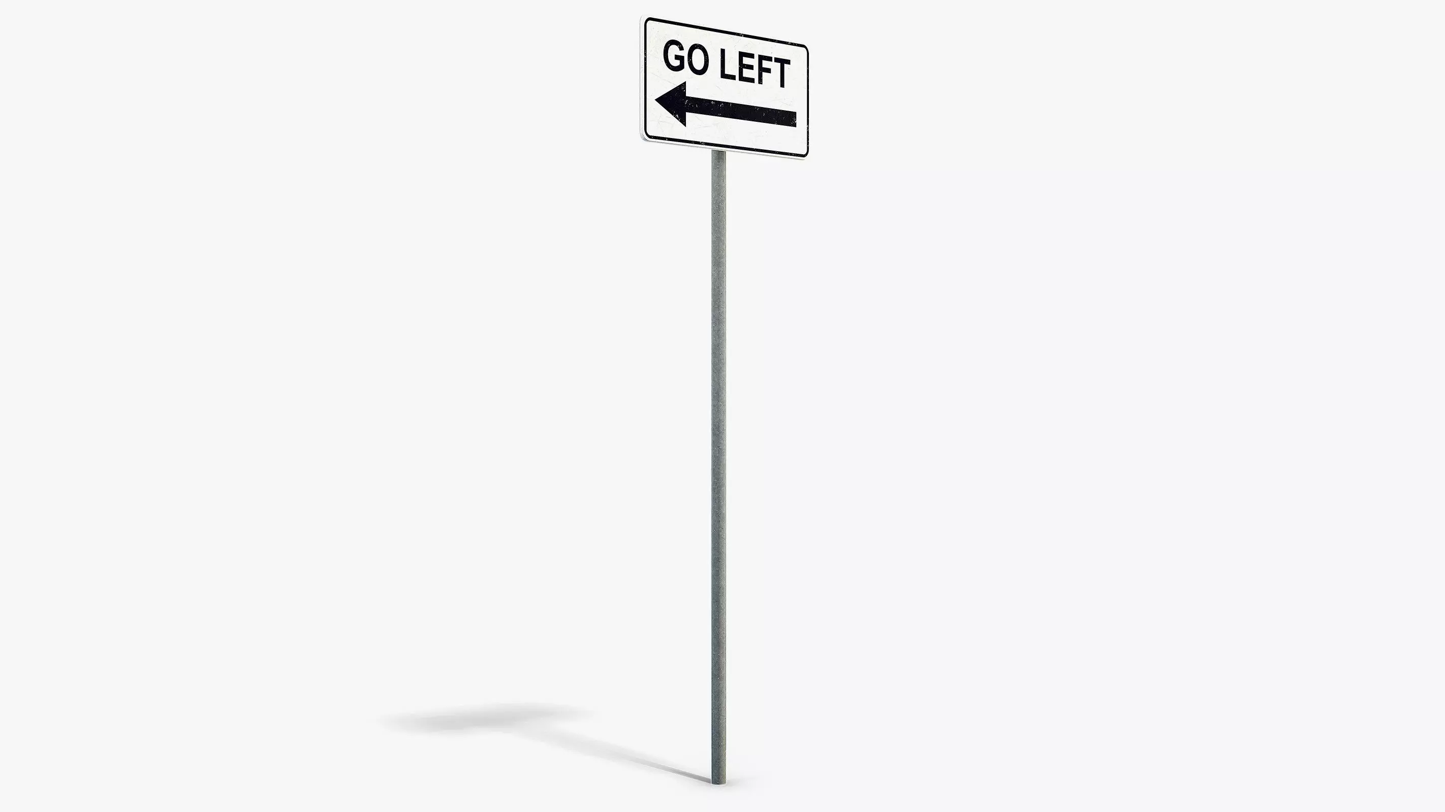 Go Left Sign Low-poly 3D model_1