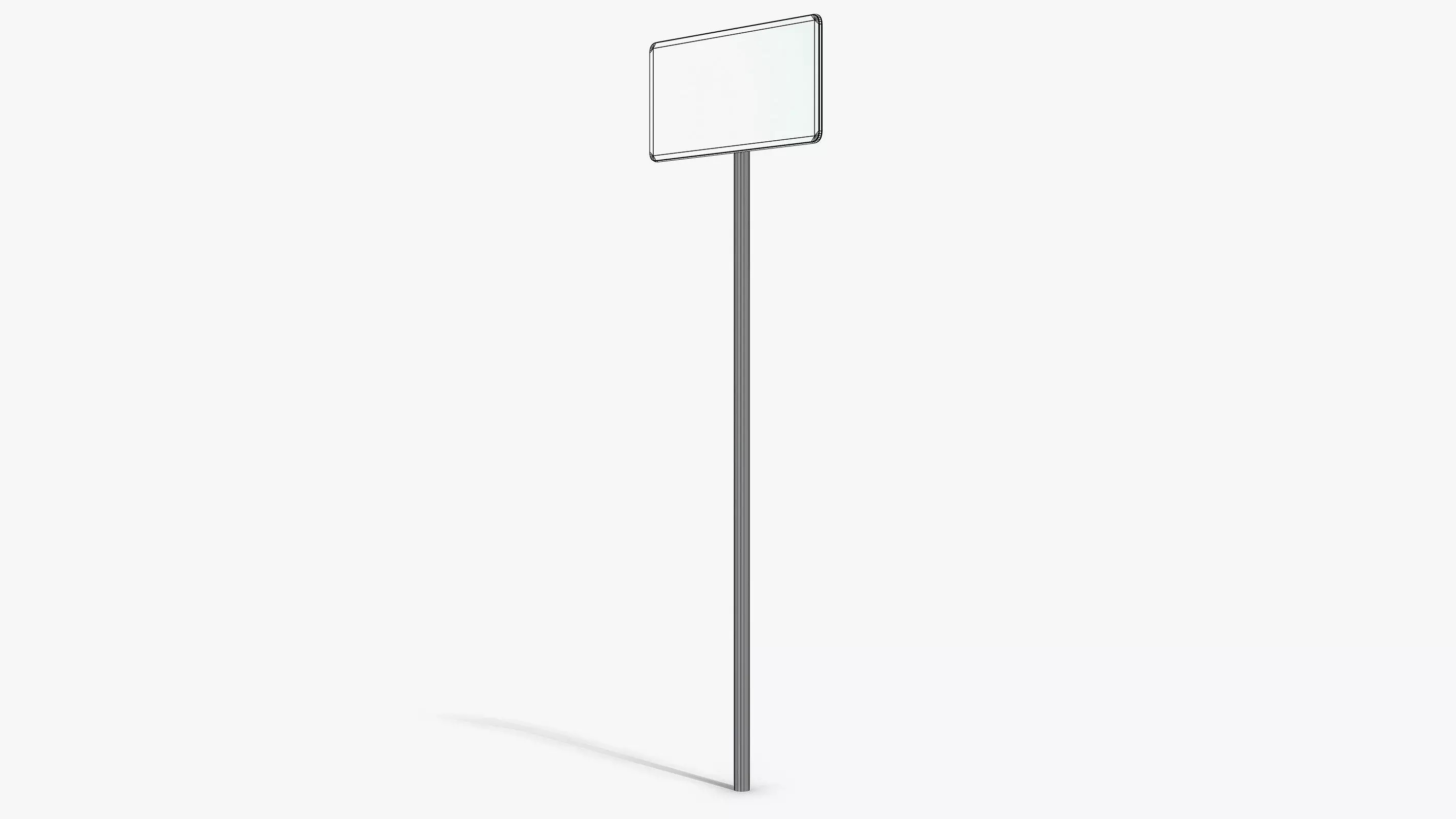 Go Left Sign Low-poly 3D model_11