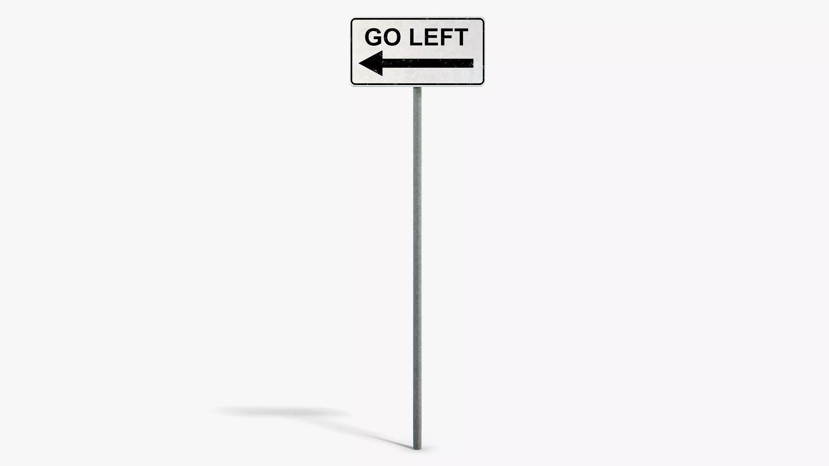 Go Left Sign Low-poly 3D model_0
