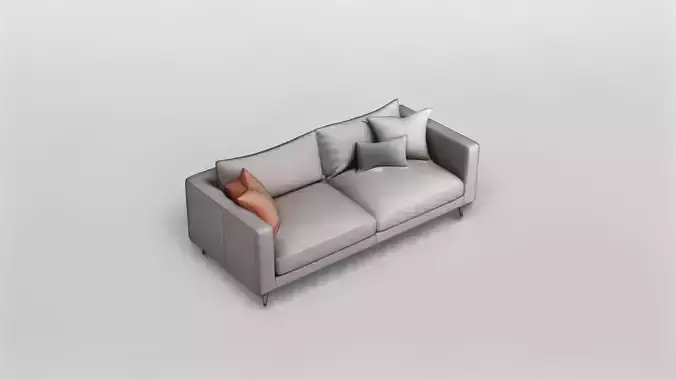 Modern Minimalist Fabric Sofa 3D Model