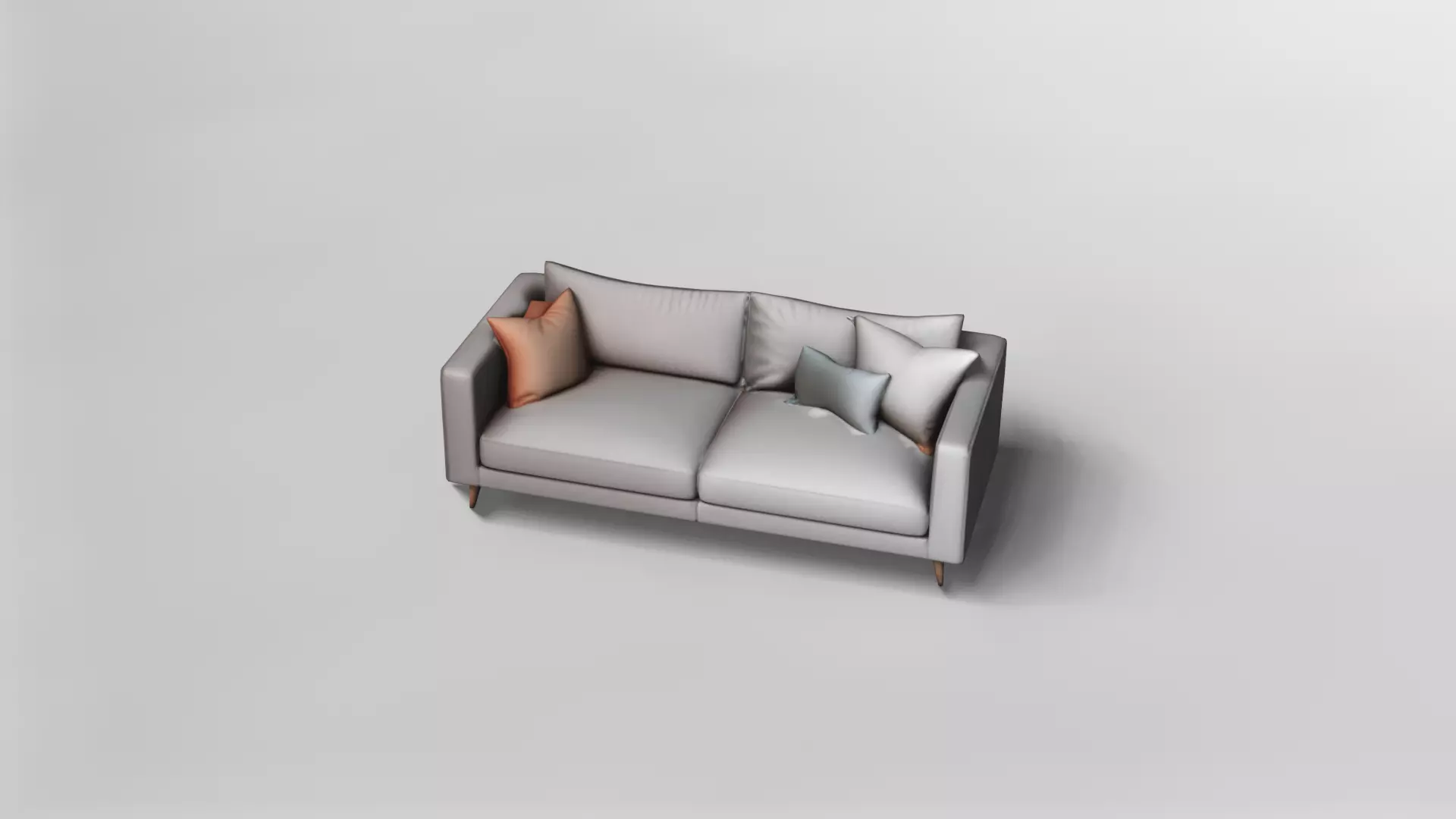 Modern Minimalist Fabric Sofa 3D Model 3D model_1
