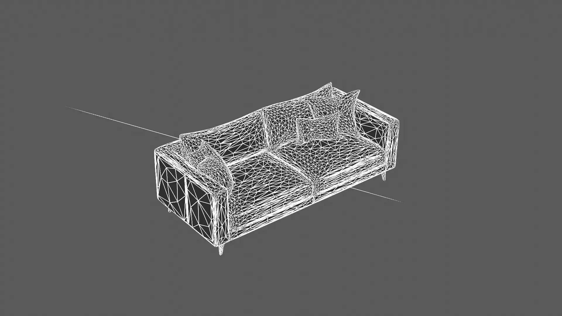 Modern Minimalist Fabric Sofa 3D Model 3D model_5