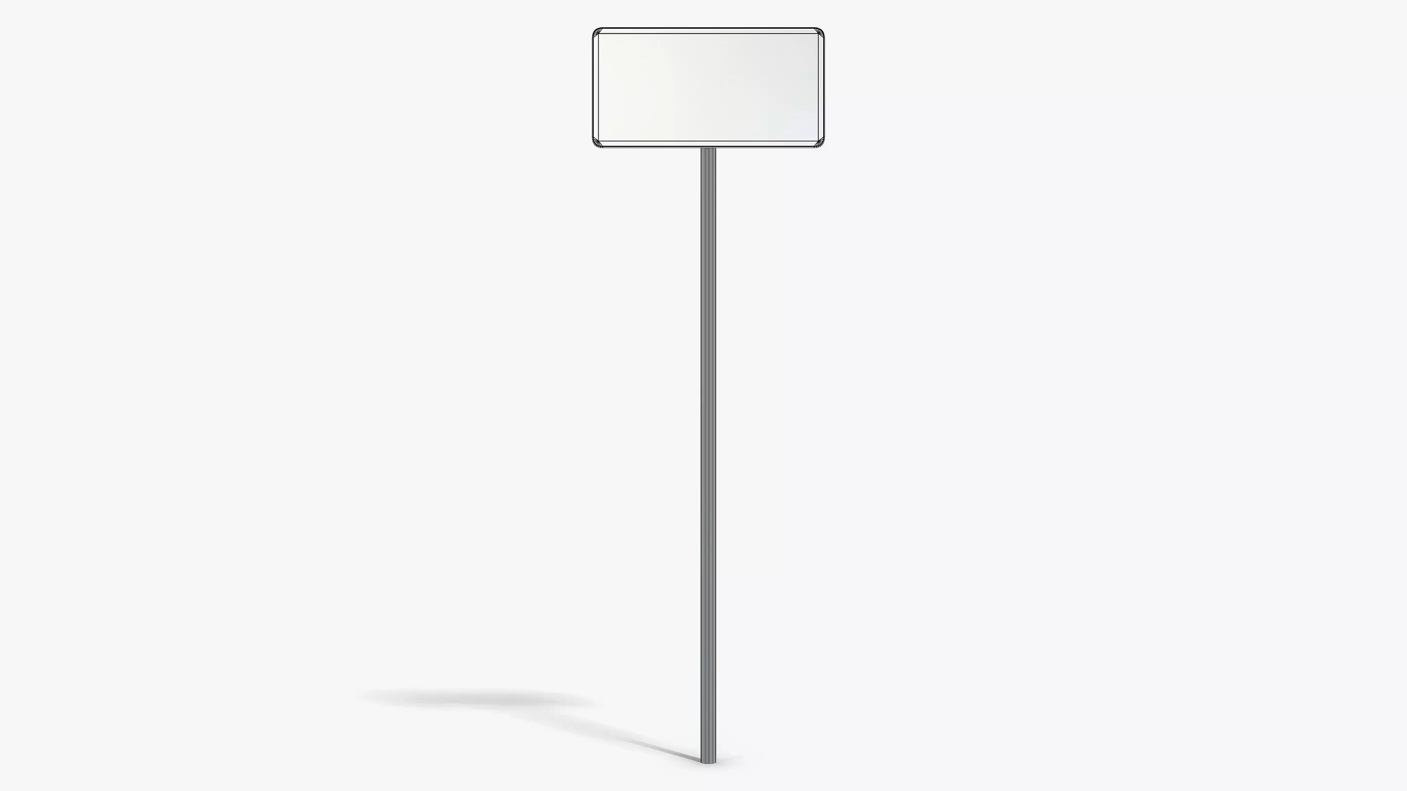 Damaged Go Right Sign Low-poly 3D model_6