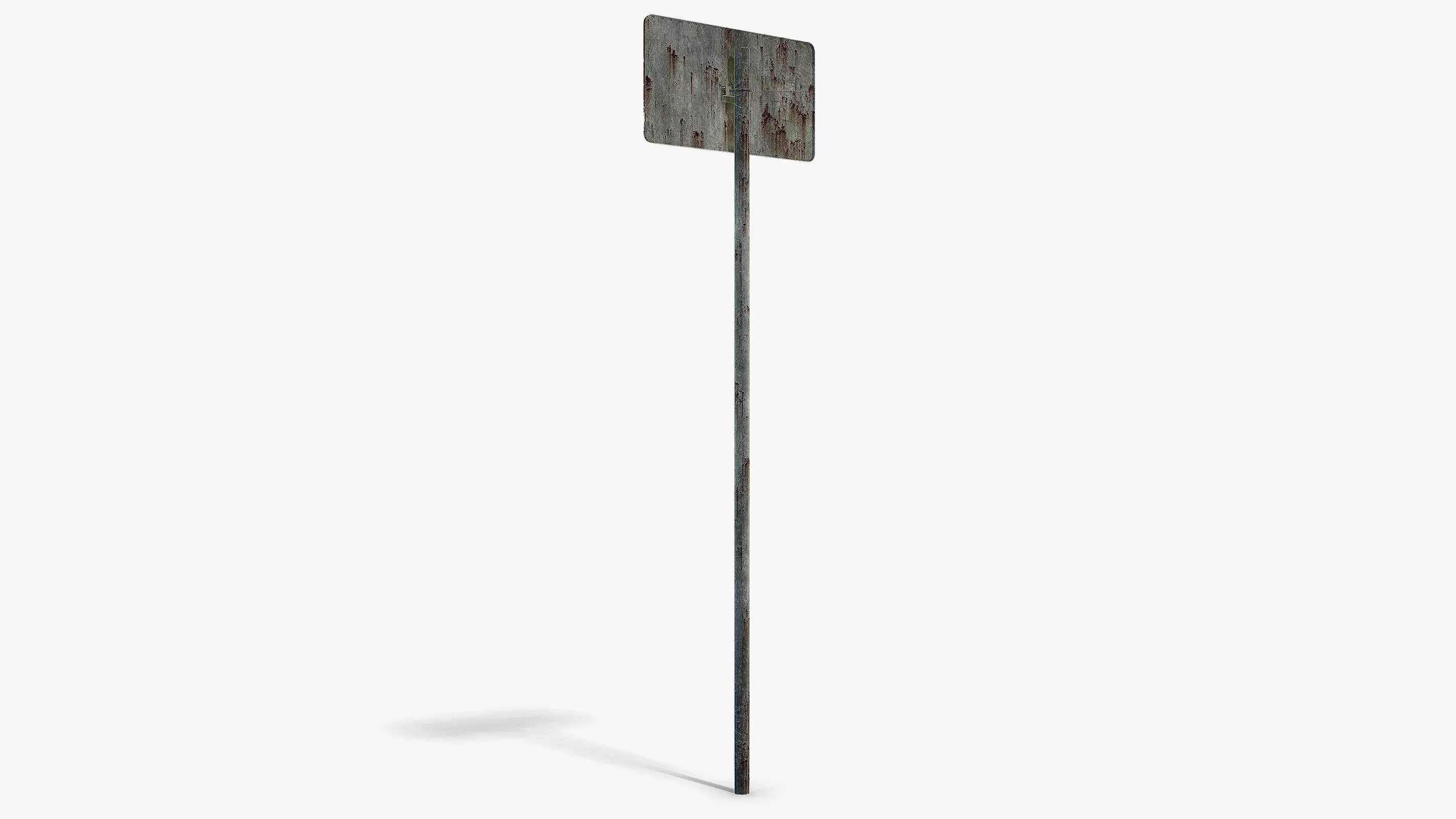 Damaged Go Right Sign Low-poly 3D model_4