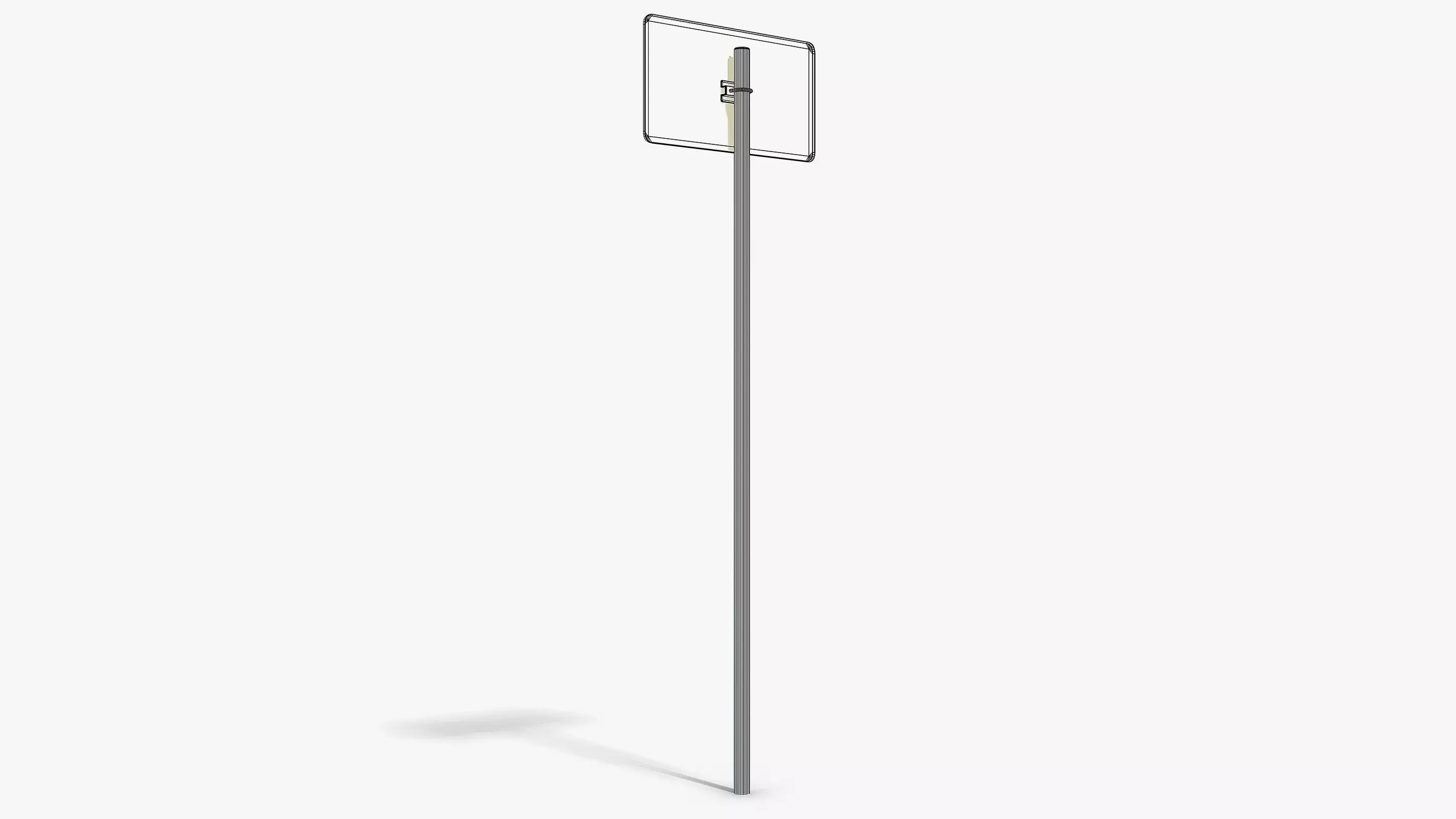 Damaged Go Right Sign Low-poly 3D model_10